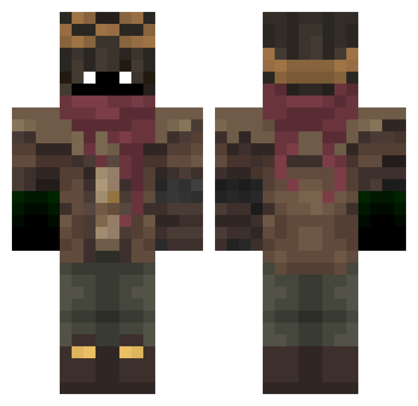 MatiX698 Minecraft skin, front and back view
