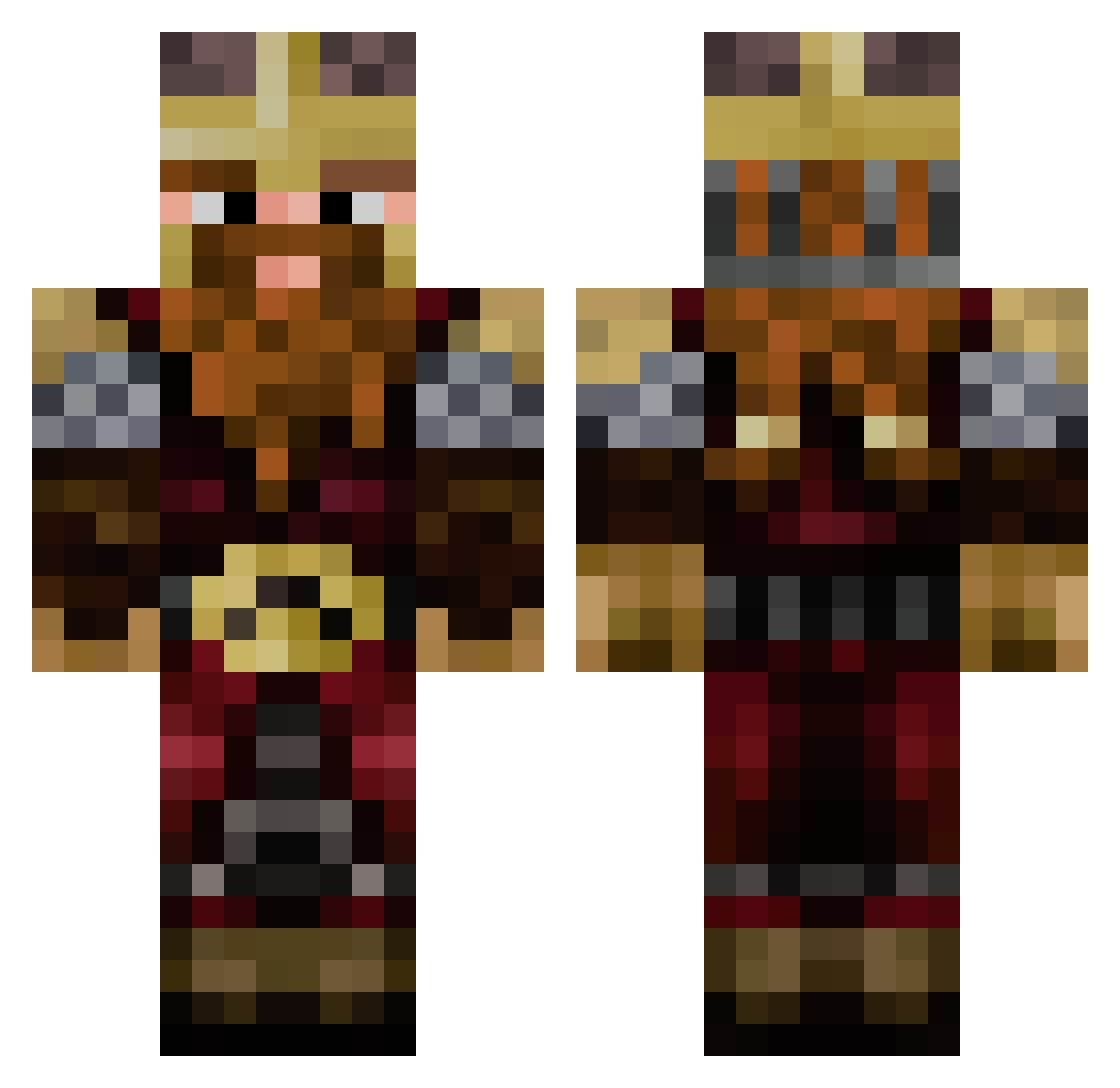 Sakaniolle Minecraft skin, front and back view