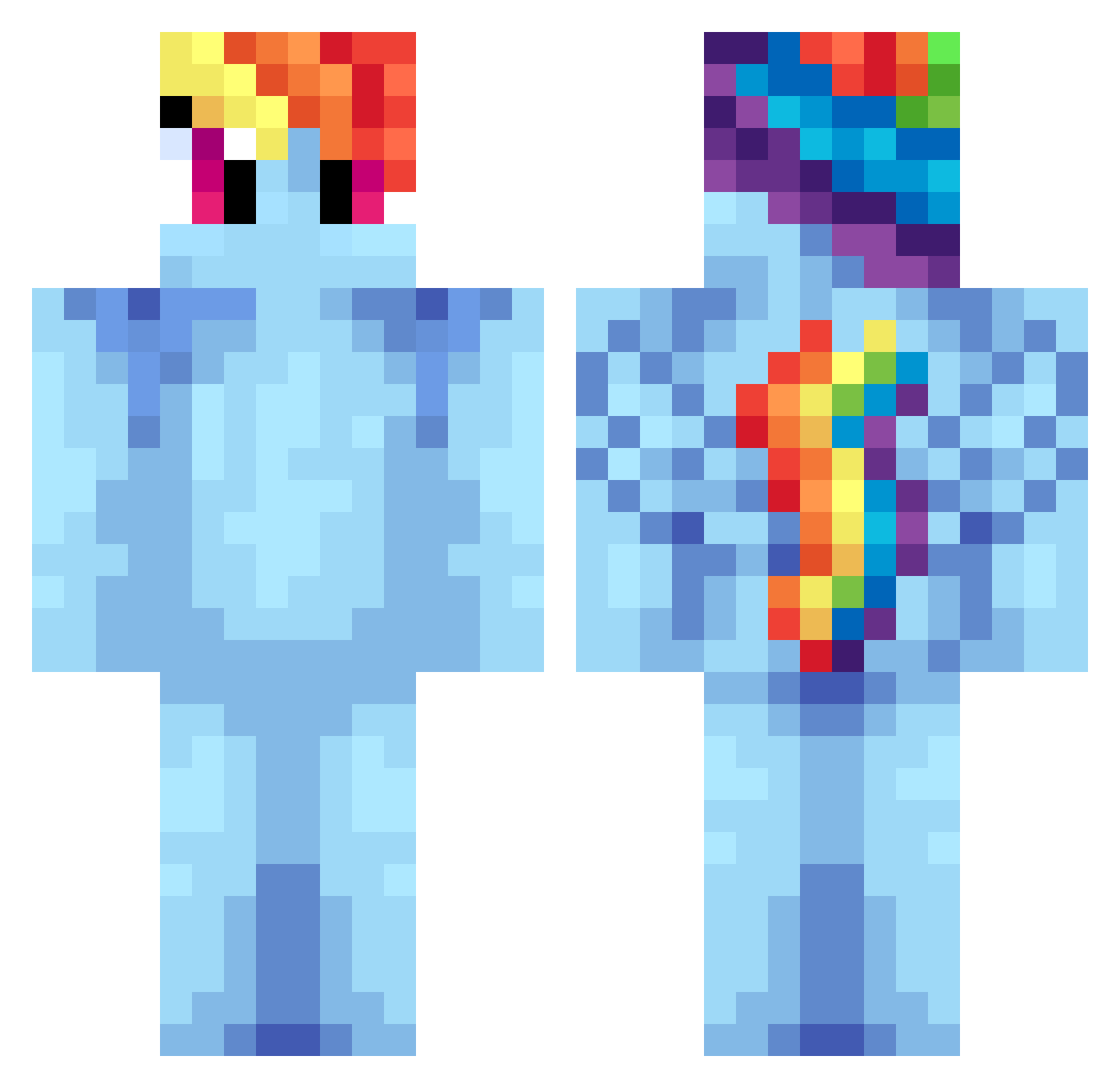 H24 Minecraft skin, front and back view