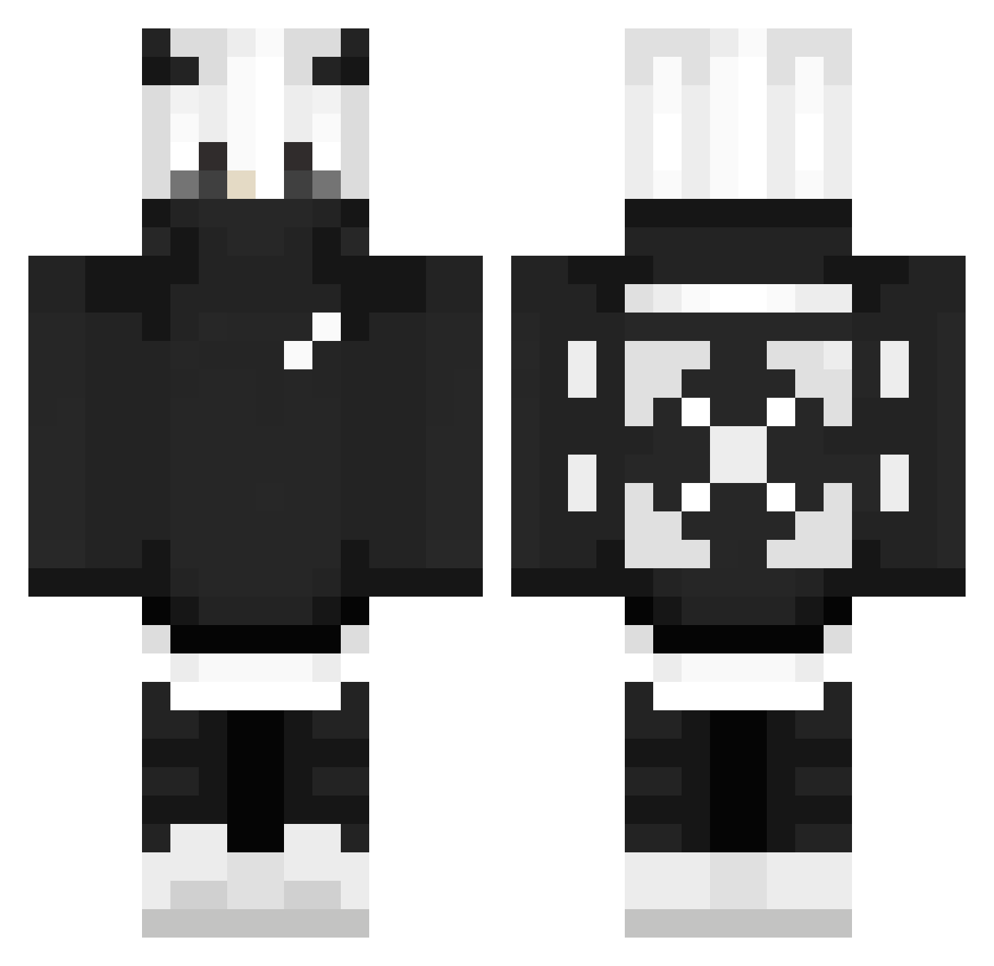 Chilled864 Minecraft skin, front and back view