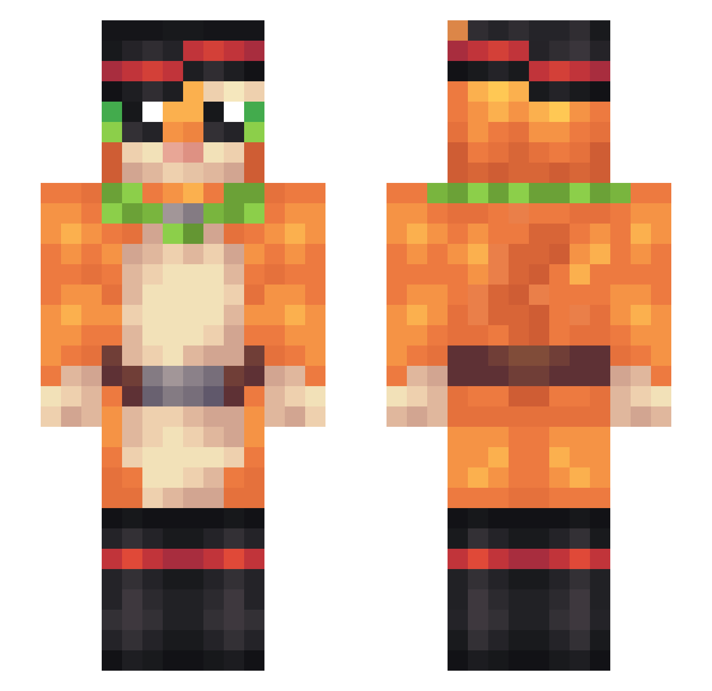 mikicrafter Minecraft skin, front and back view
