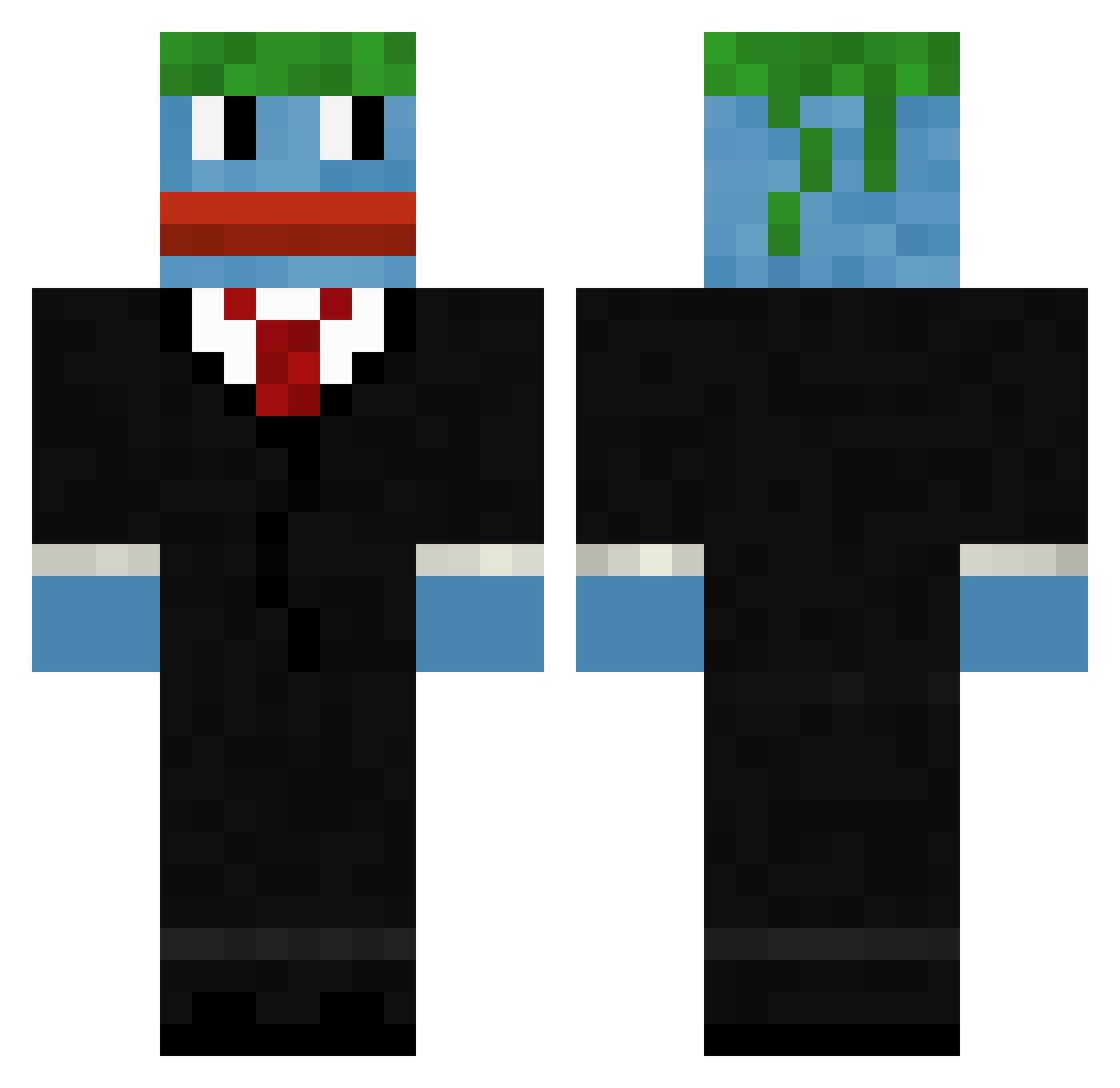 kingpol Minecraft skin, front and back view