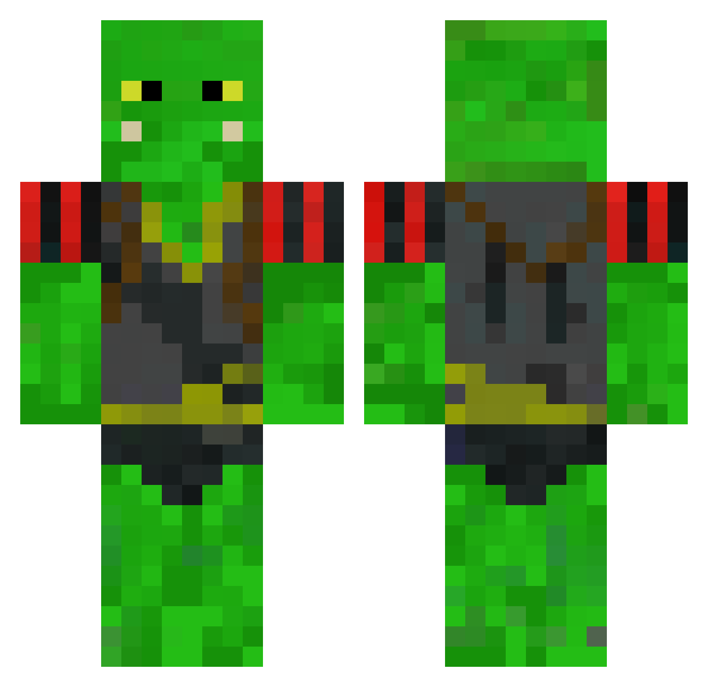 Videosvideos Minecraft skin, front and back view
