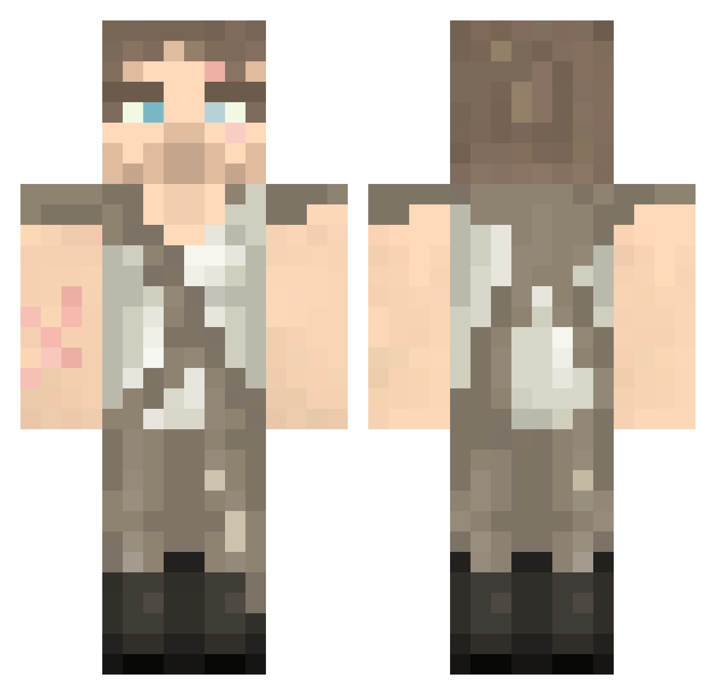ChiefEbe Minecraft skin, front and back view