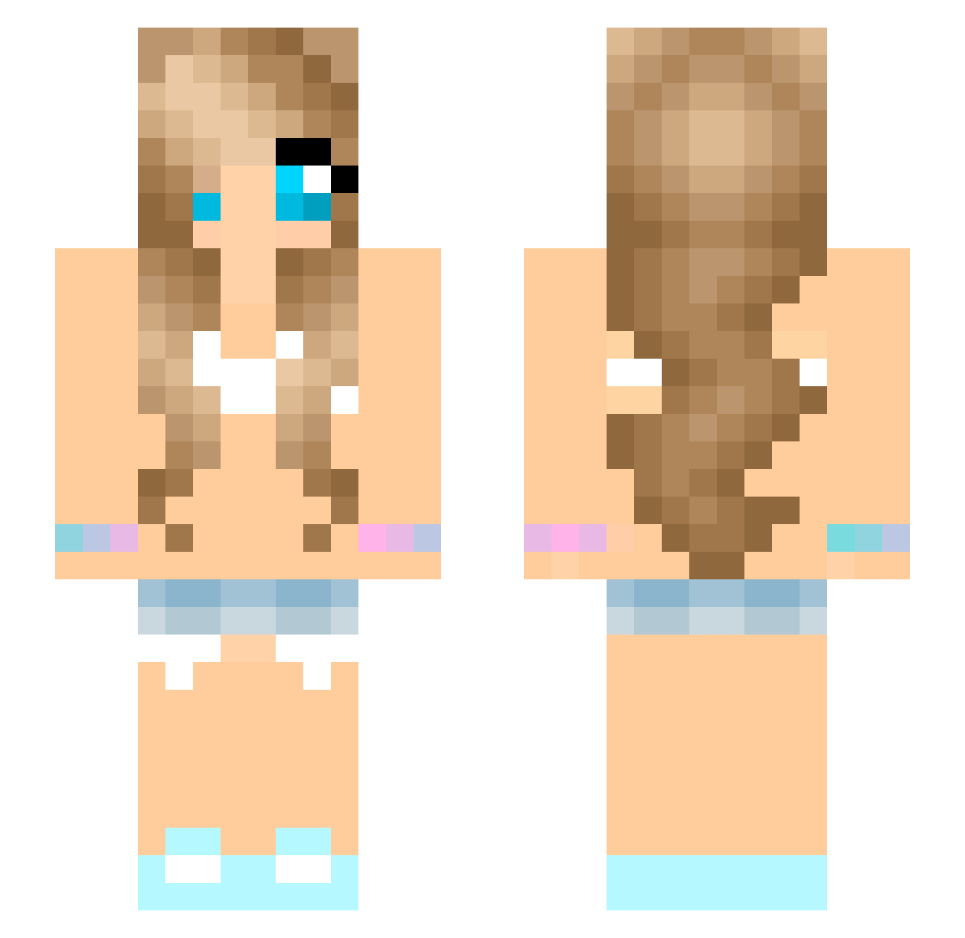 ANA Minecraft skin, front and back view