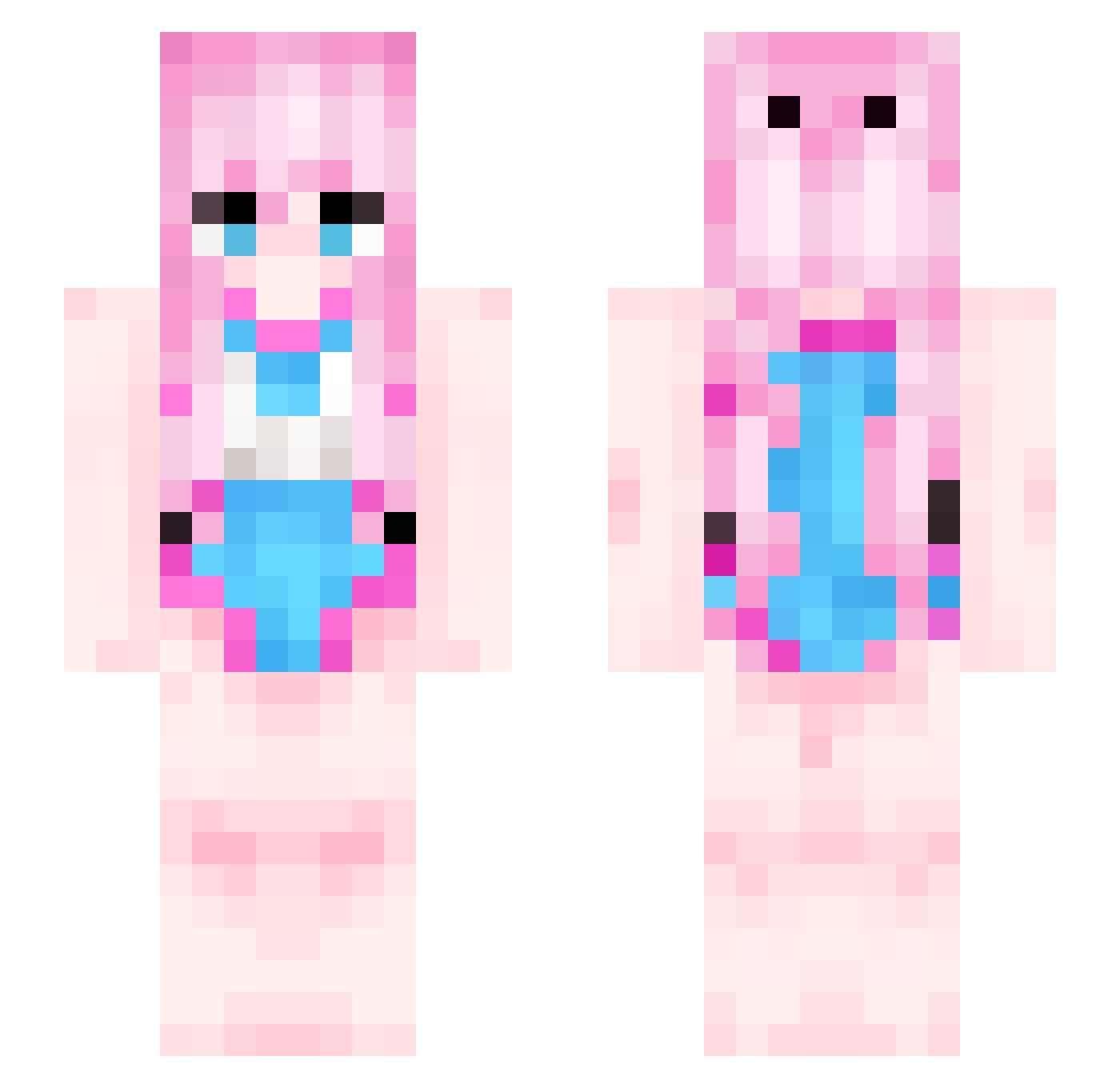NotStinex Minecraft skin, front and back view