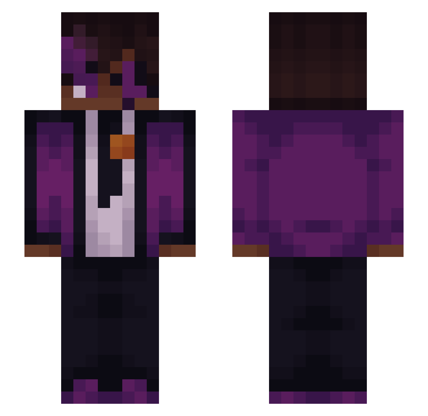 CuriousLatte Minecraft skin, front and back view