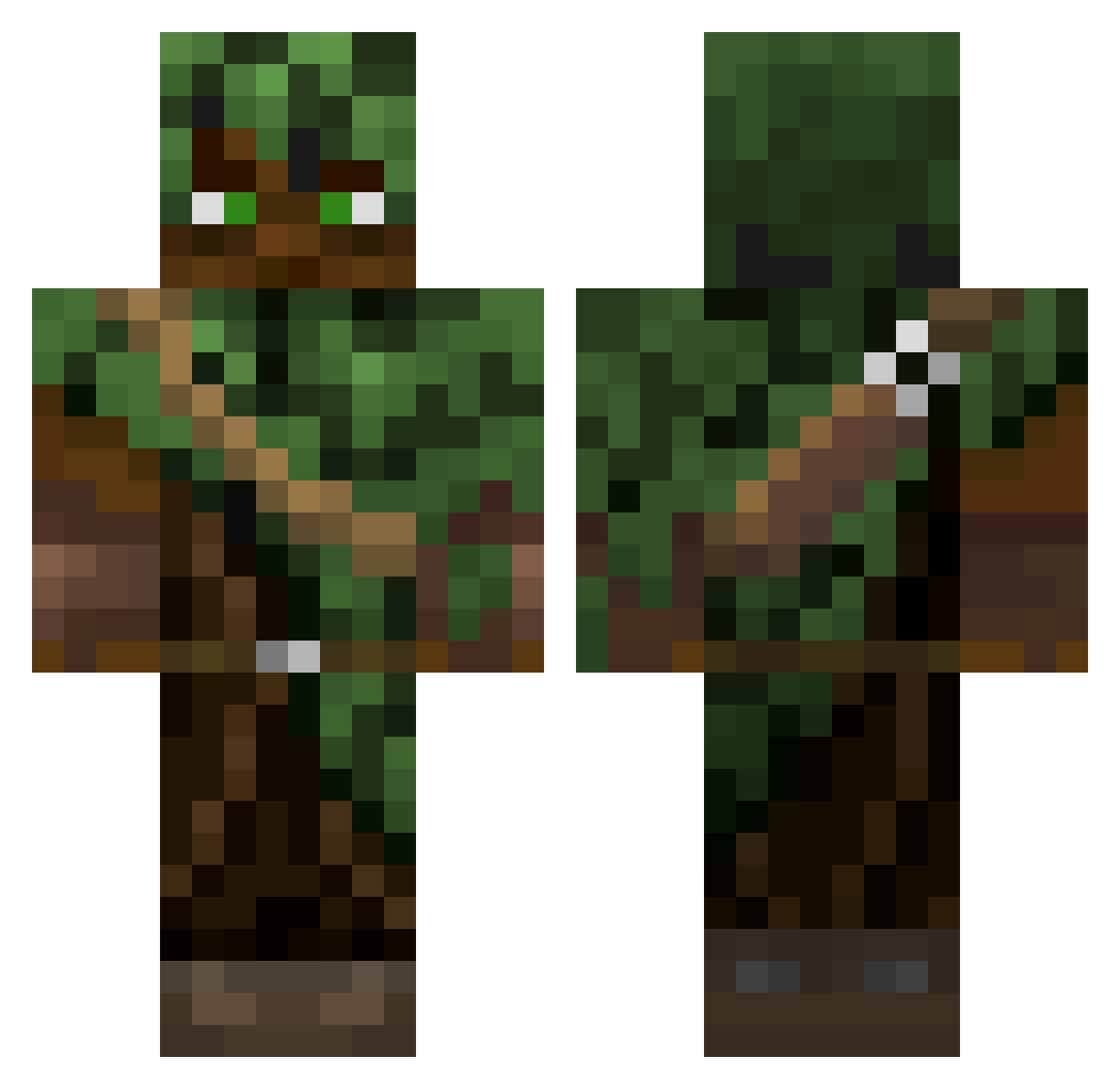 Pythonbonbon Minecraft skin, front and back view