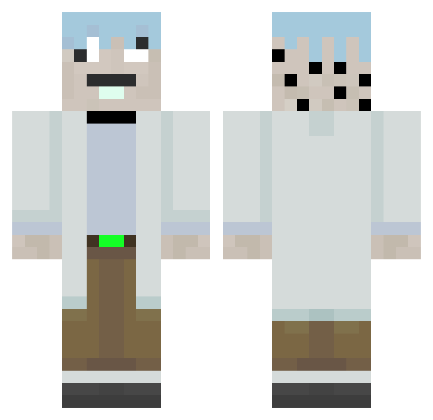 Tacoboss375 Minecraft skin, front and back view
