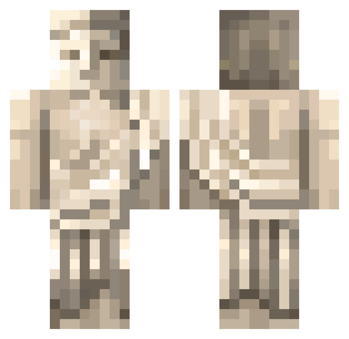 matchaDealer Minecraft skin, front and back view