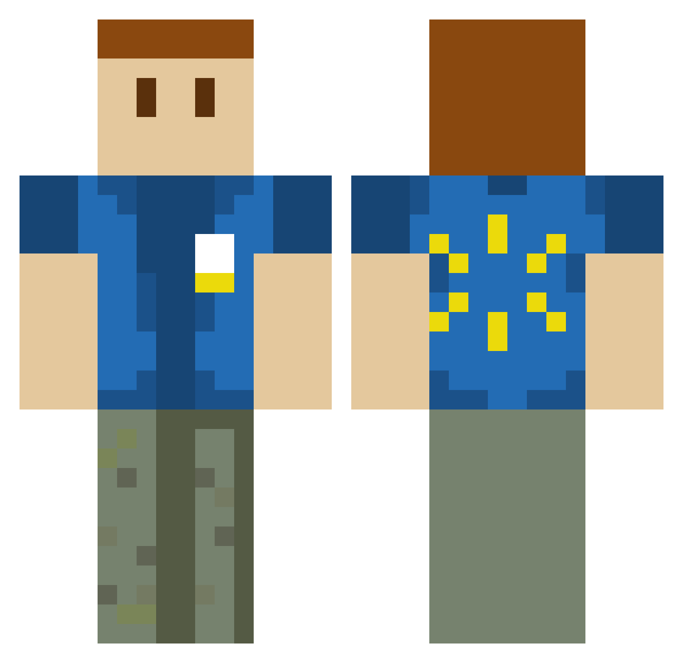 Rovkoz Minecraft skin, front and back view