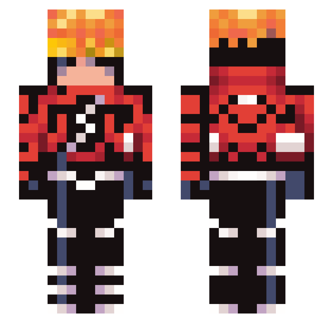 satoguy Minecraft skin, front and back view