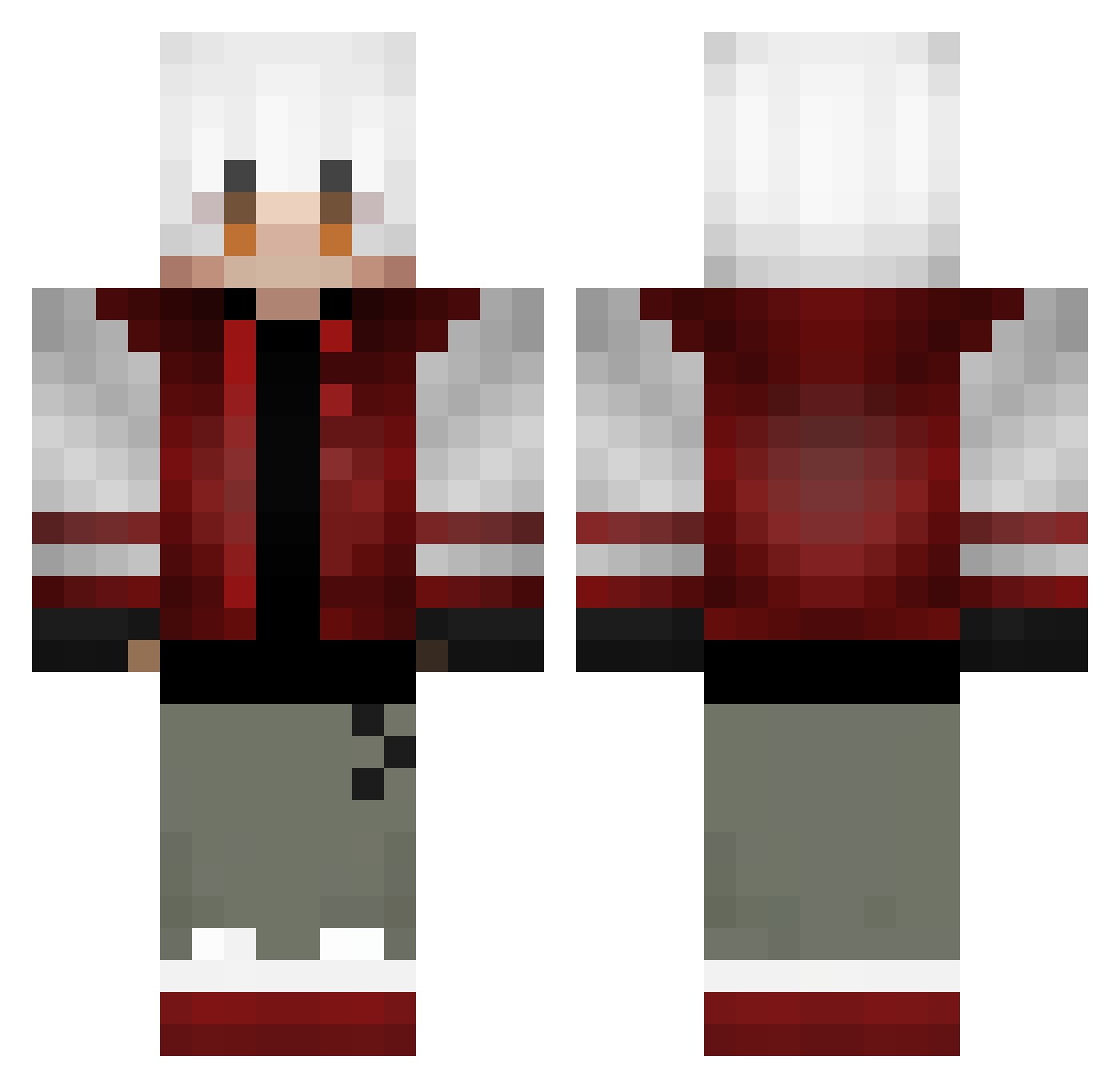 Subscribing Minecraft skin, front and back view