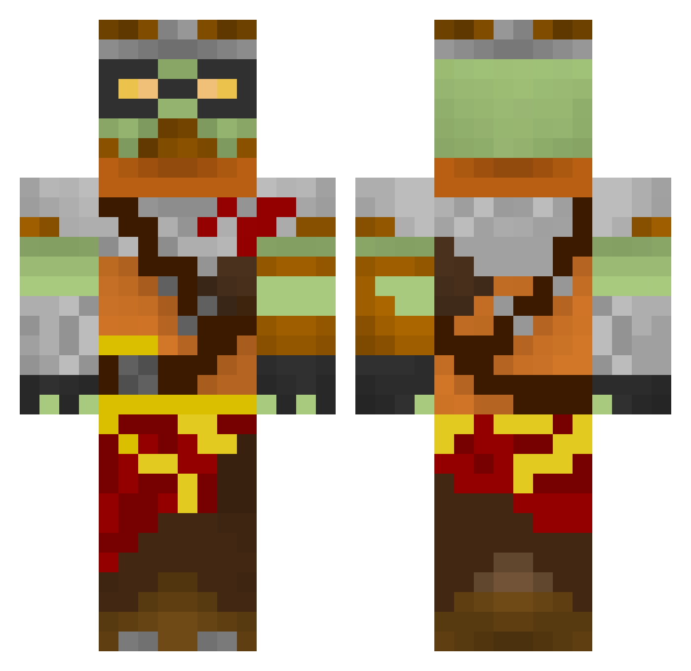 GabBooBob Minecraft skin, front and back view