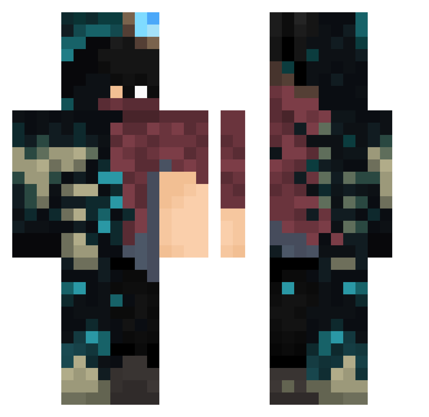 xSzaklzY Minecraft skin, front and back view
