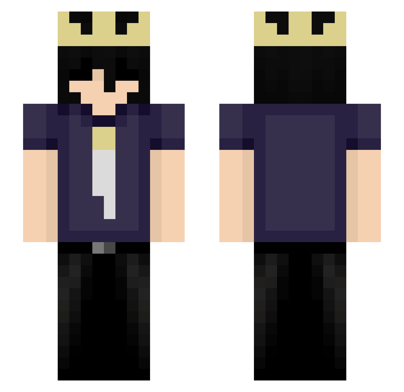 rudr Minecraft skin, front and back view