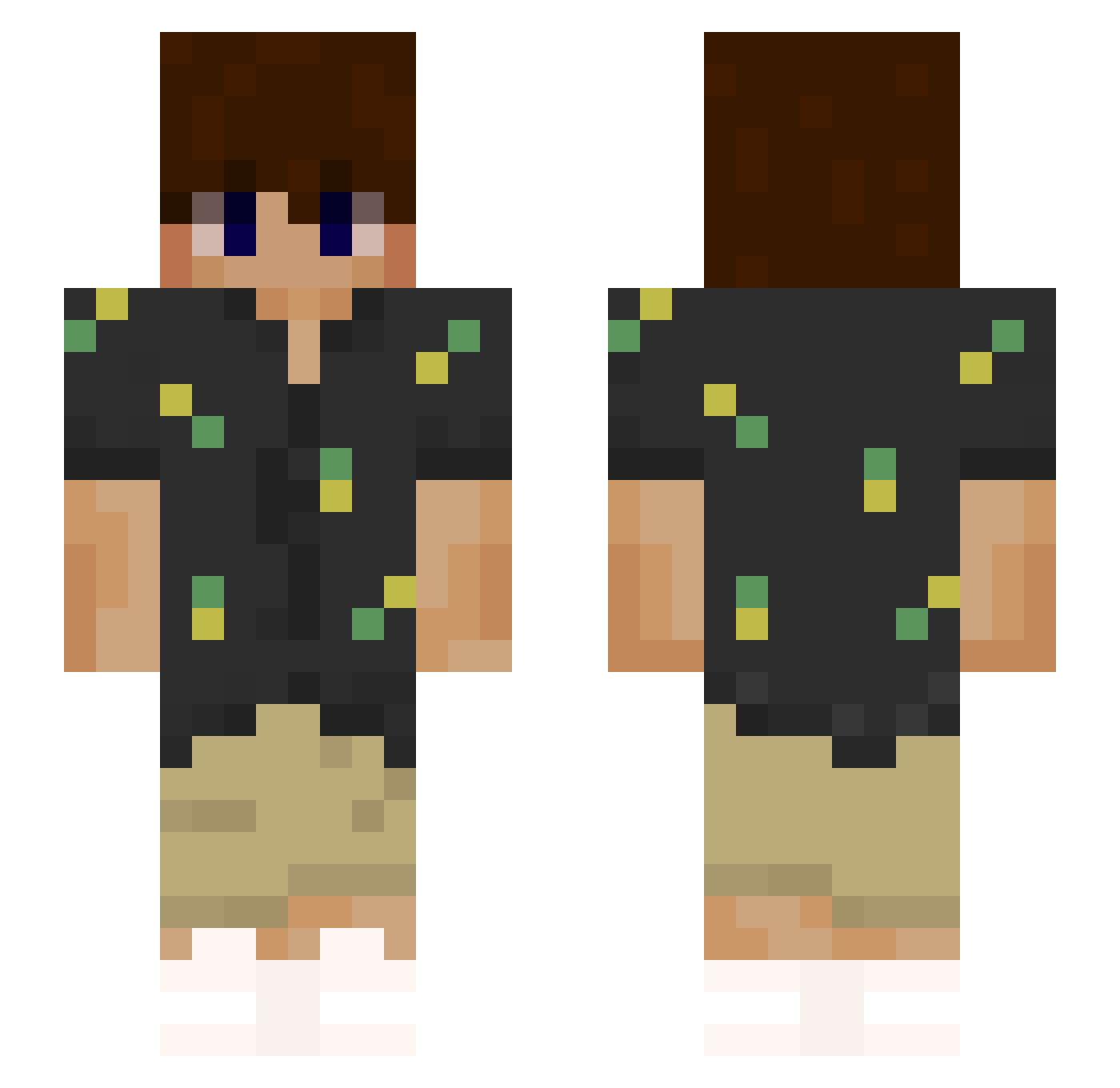 RedChase12 Minecraft skin, front and back view