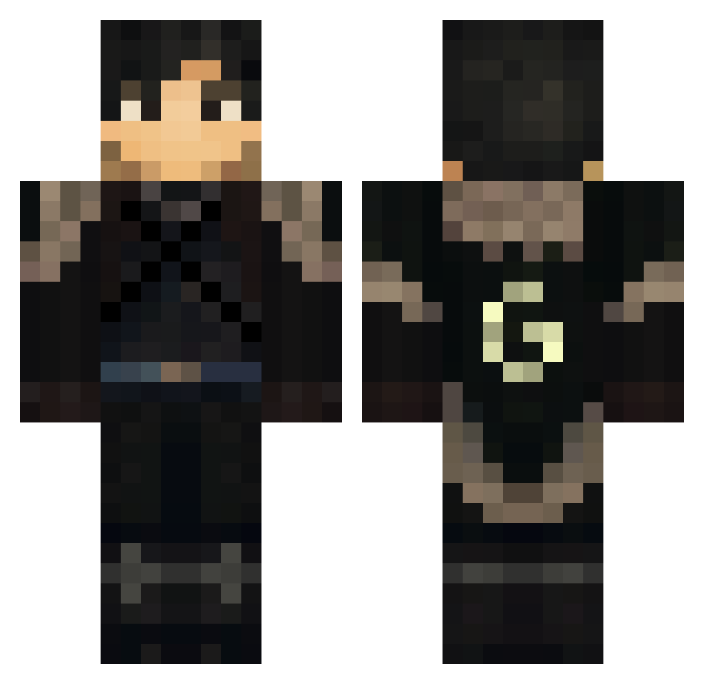 YTuft Minecraft skin, front and back view