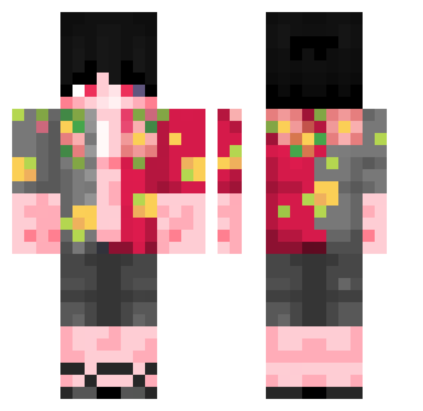 TymOn3kPL01 Minecraft skin, front and back view