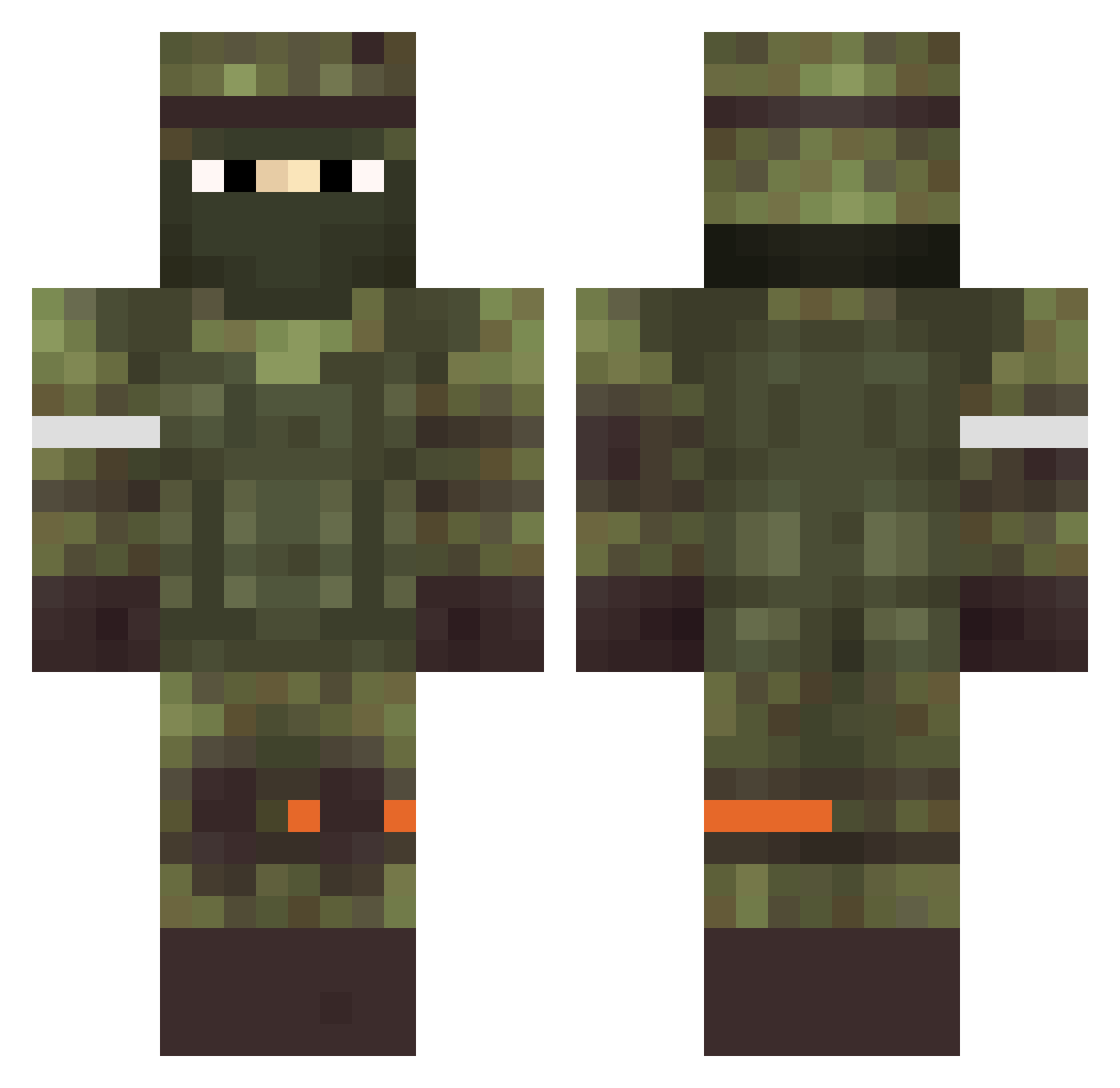 Ponterman81 Minecraft skin, front and back view