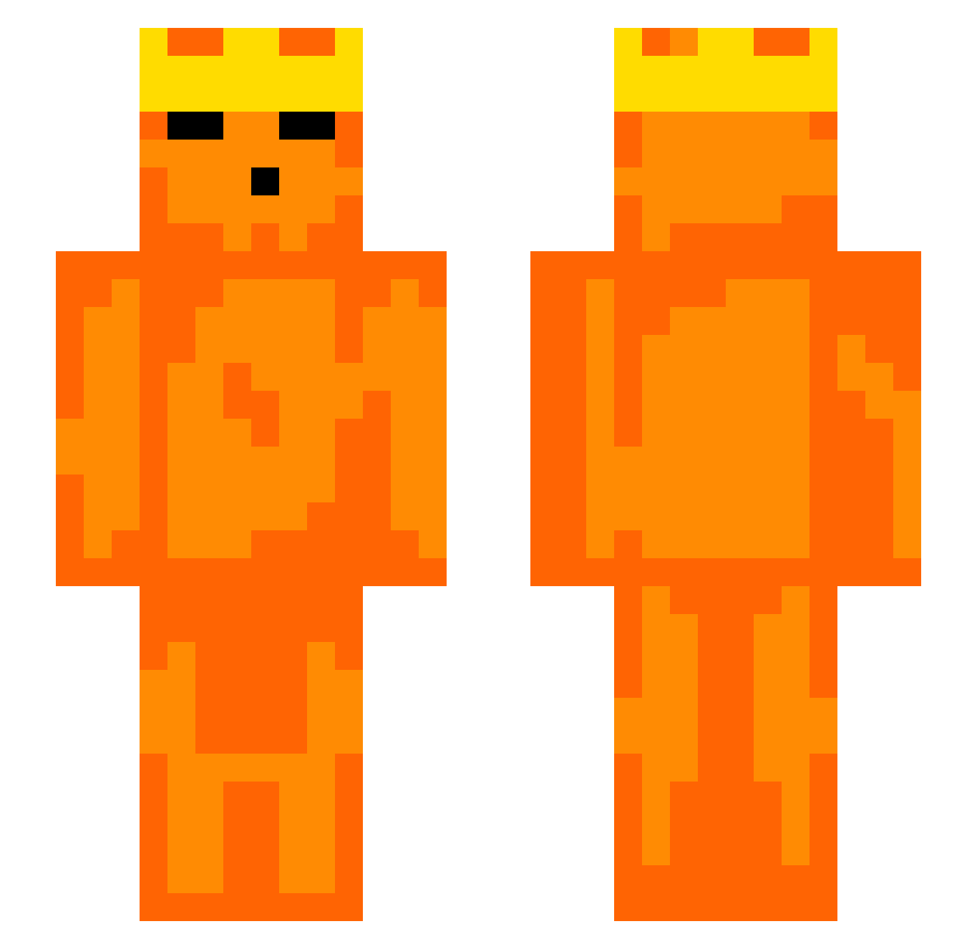 RussianOrange Minecraft skin, front and back view