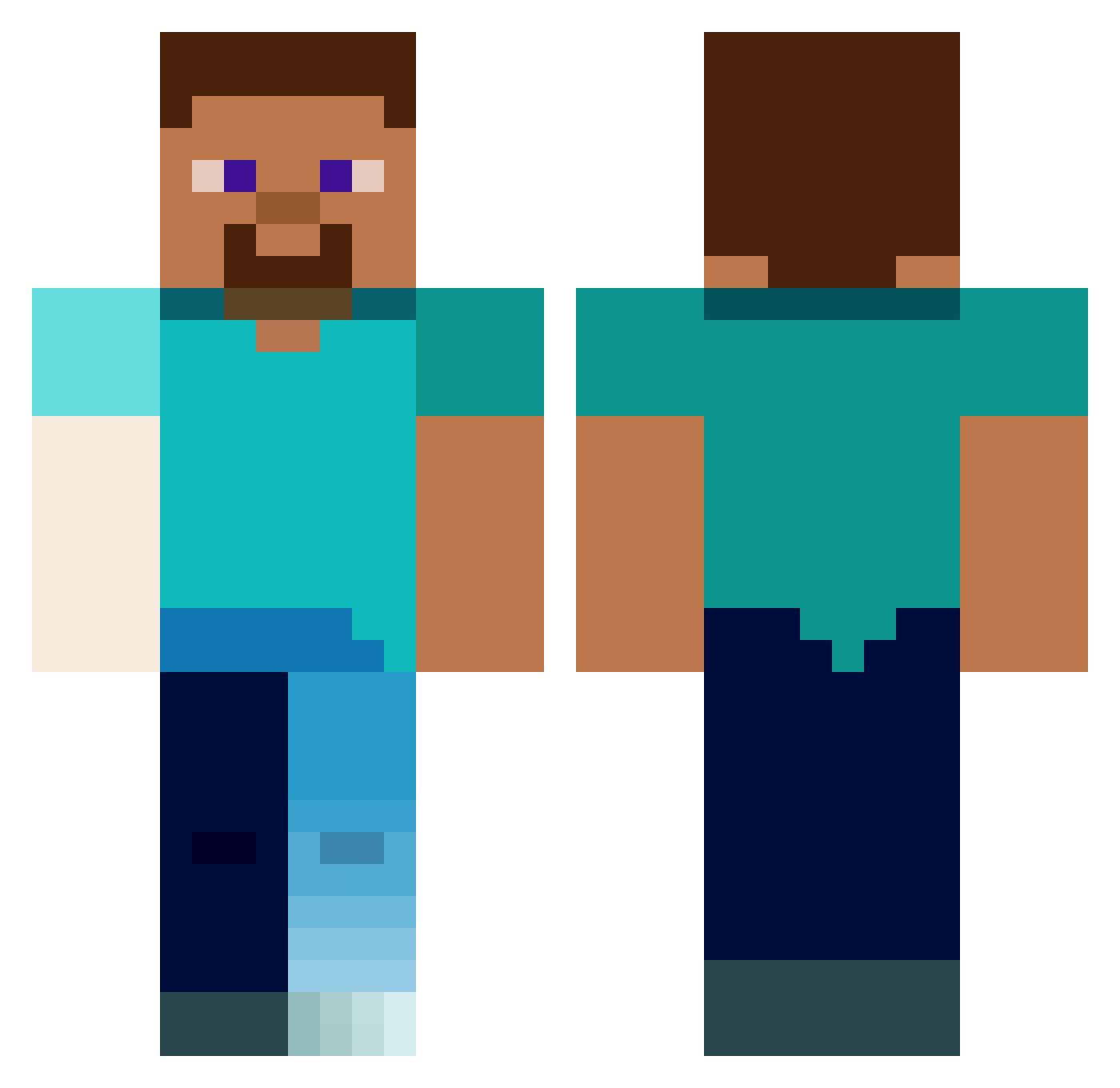 TheLacedGuy Minecraft skin, front and back view