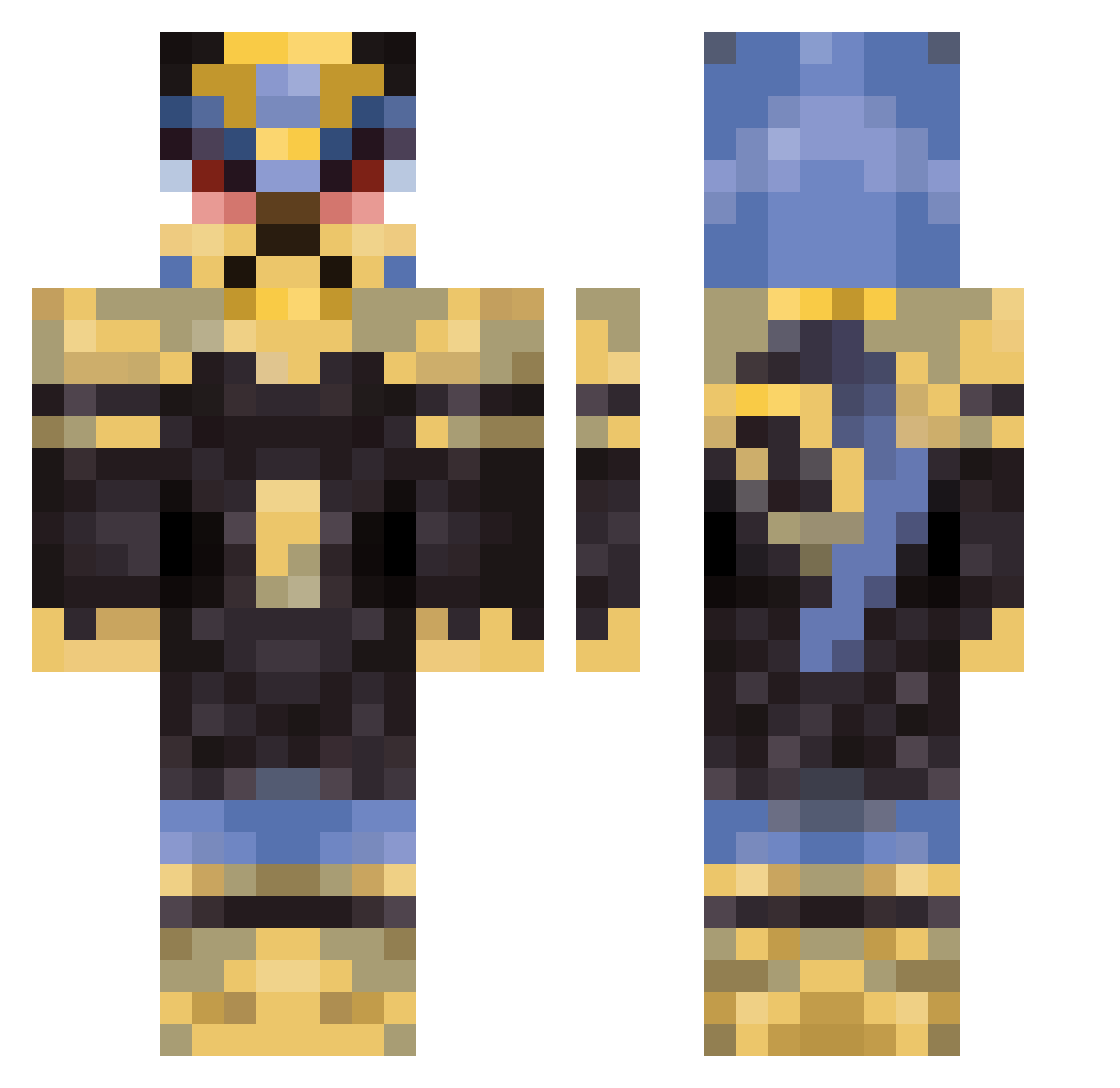 killerrydy Minecraft skin, front and back view