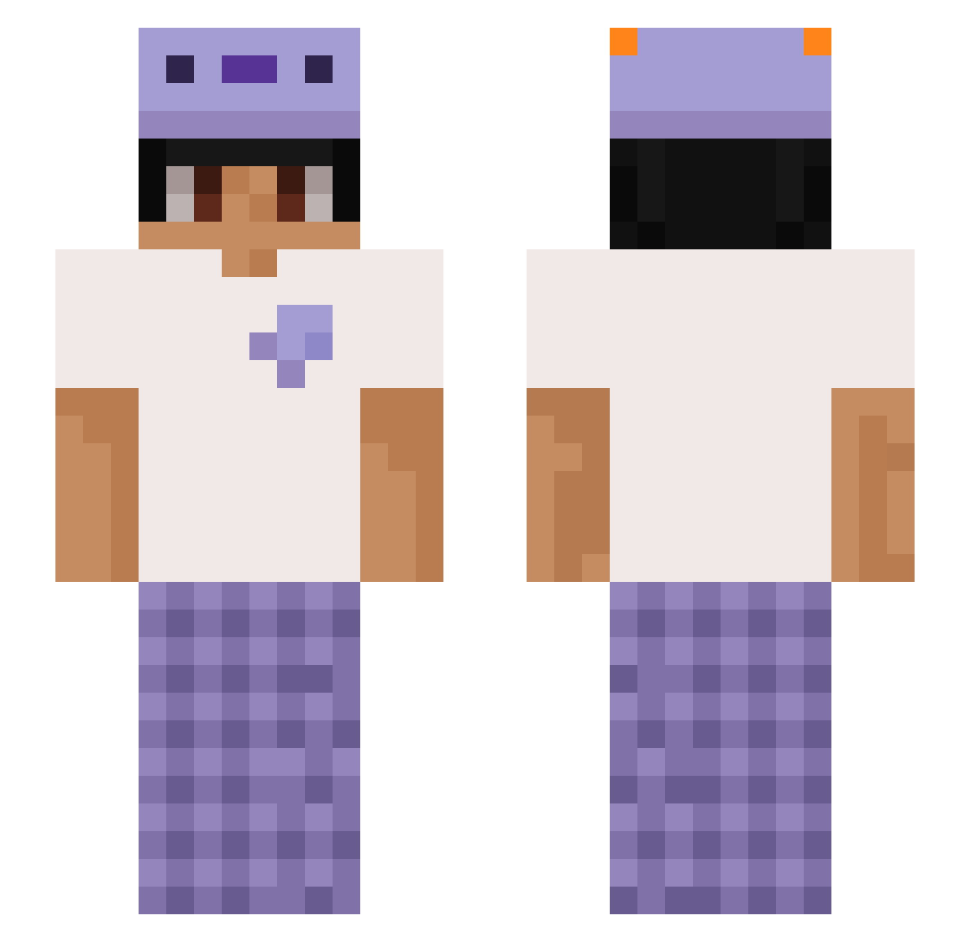 0_AX0_0 Minecraft skin, front and back view
