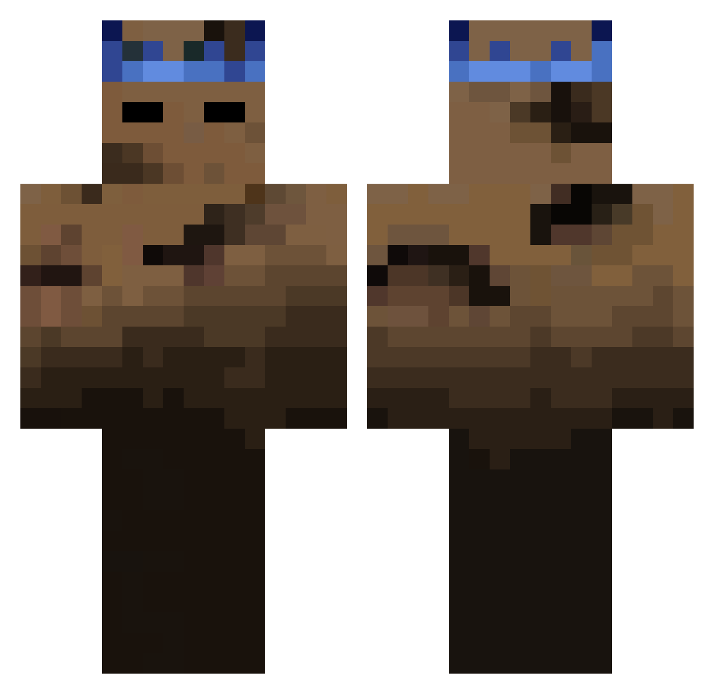 uKeos Minecraft skin, front and back view