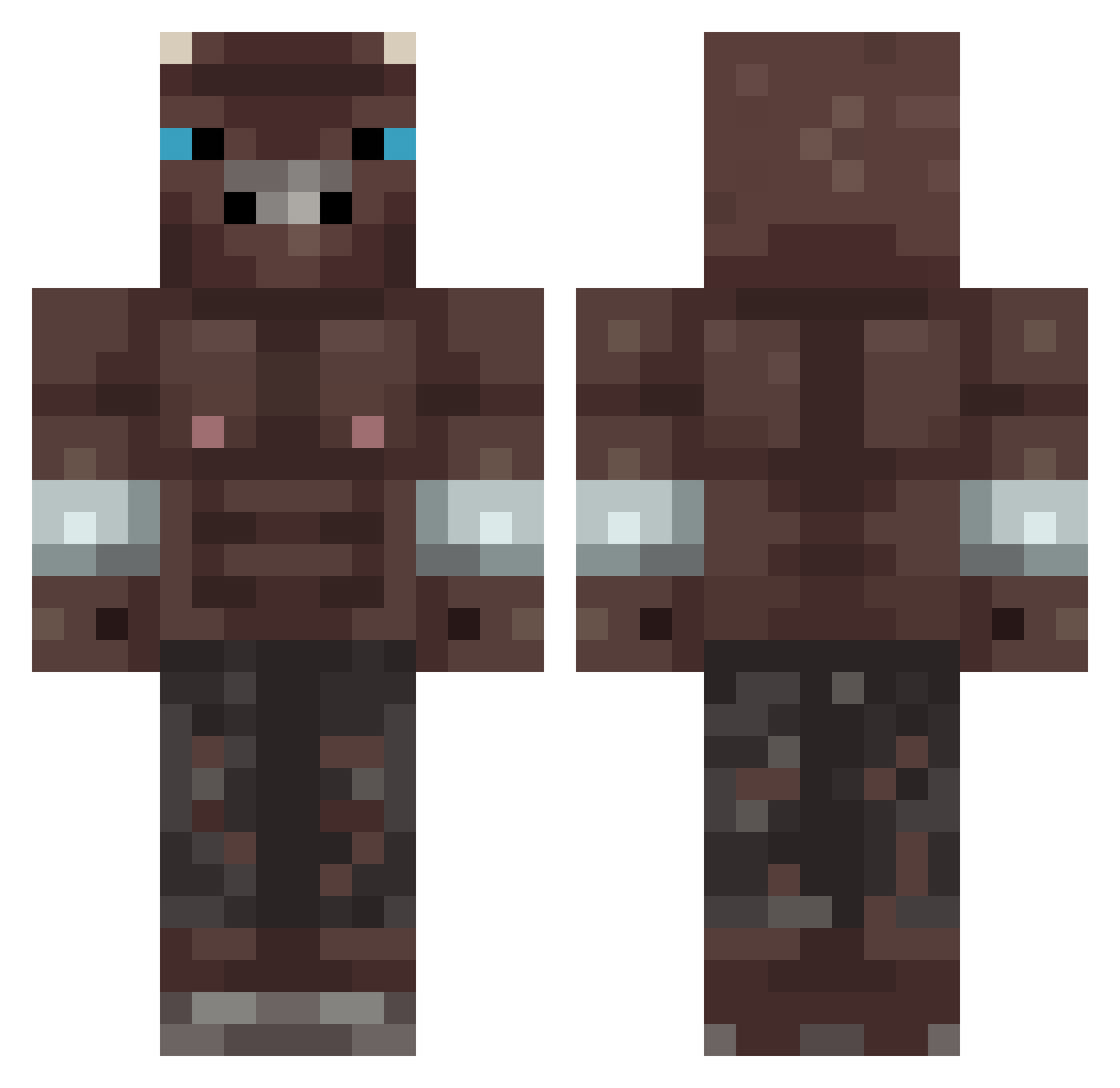 Mino1021 Minecraft skin, front and back view