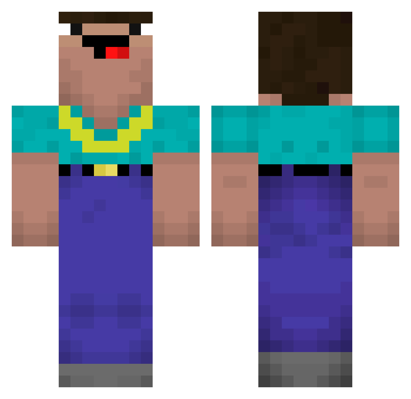 TheKingArthur2 Minecraft skin, front and back view