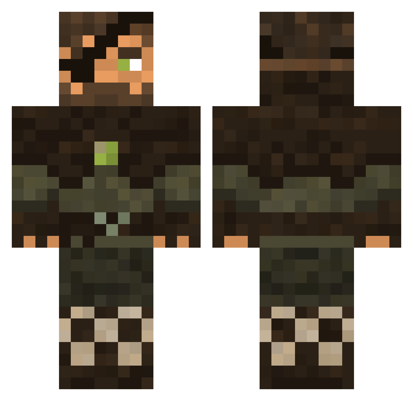 GRlMSLEY Minecraft skin, front and back view