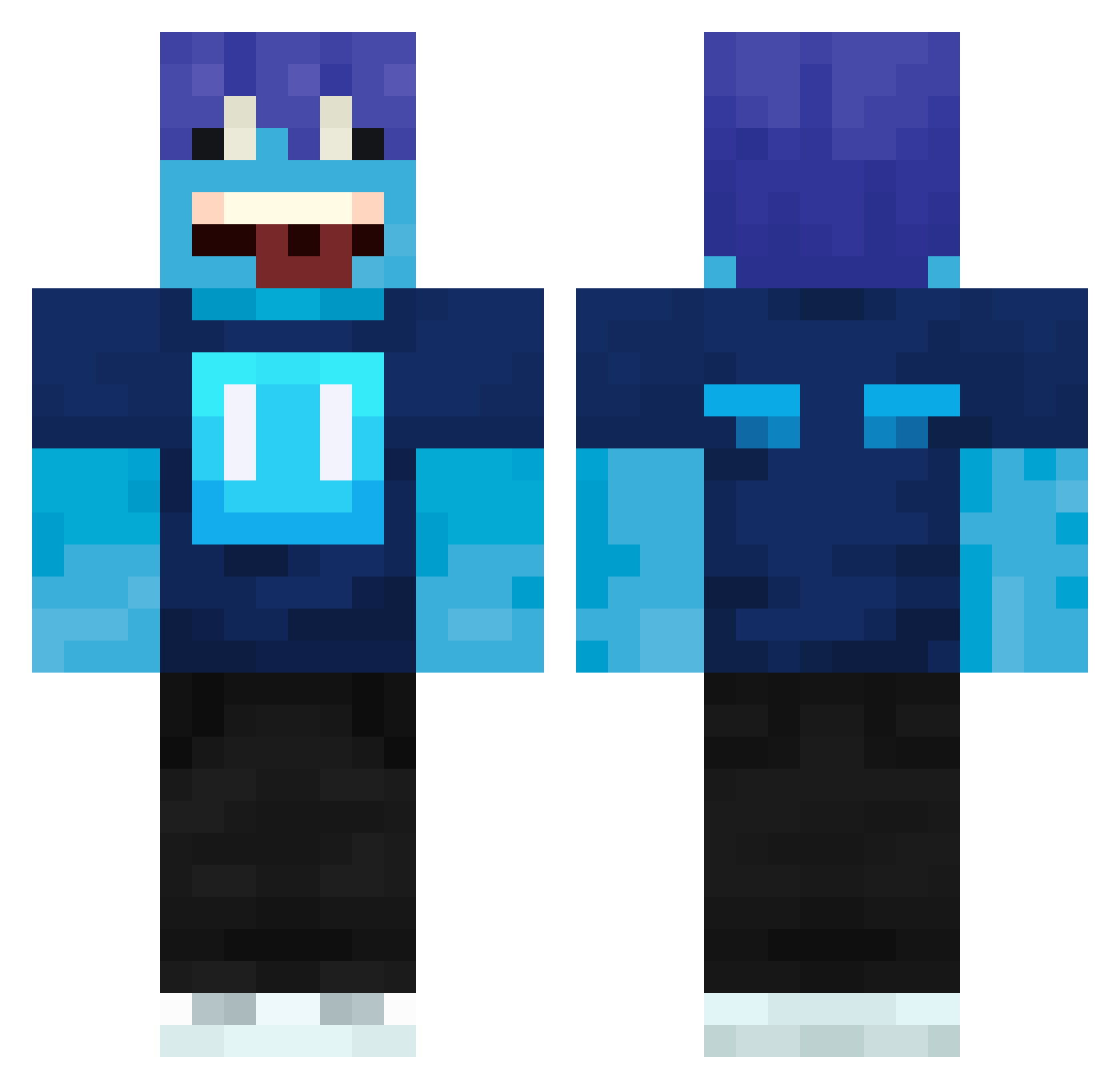 Marcdnl Minecraft skin, front and back view