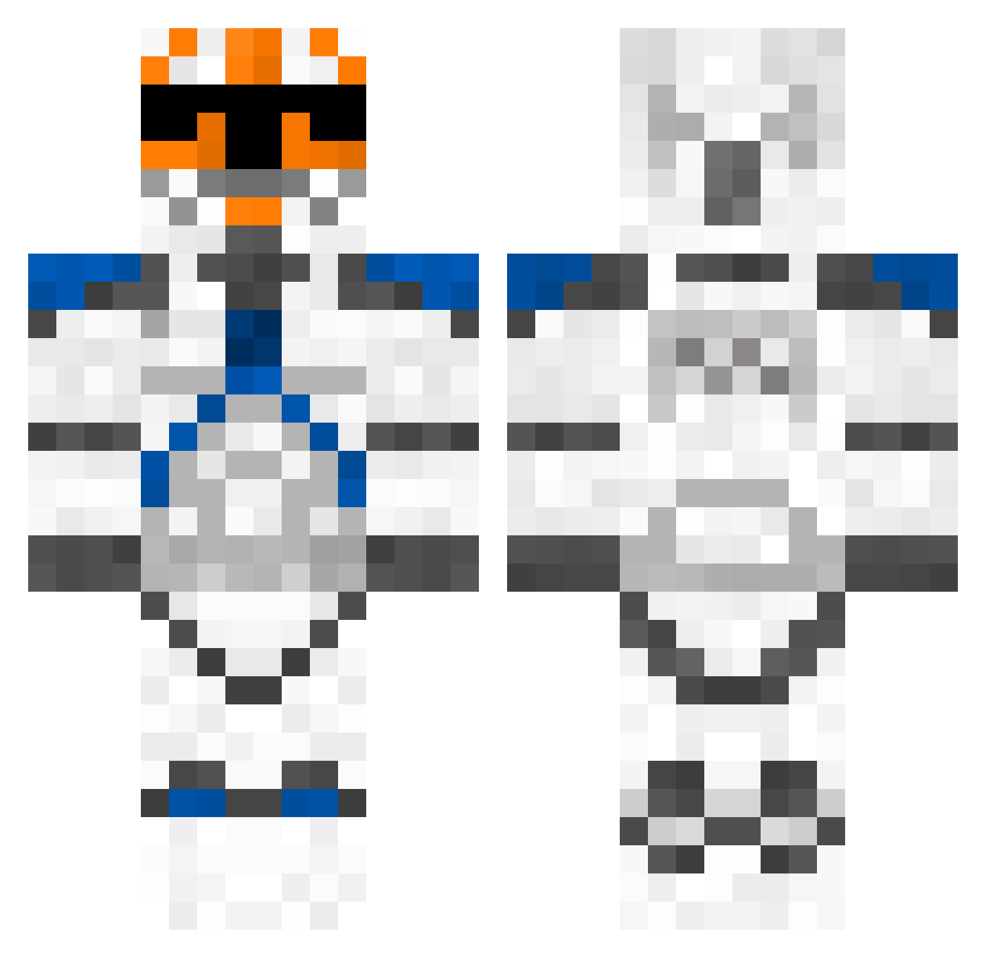 Xagluz Minecraft skin, front and back view