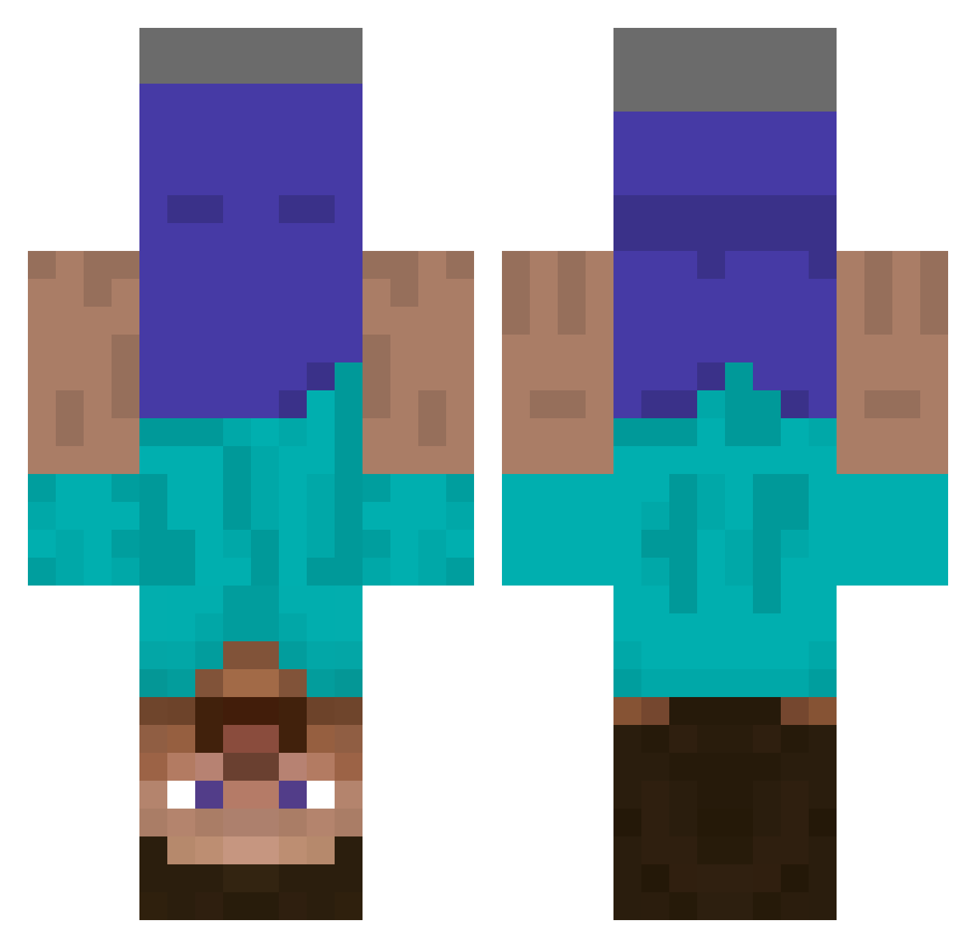 Ares81 Minecraft skin, front and back view