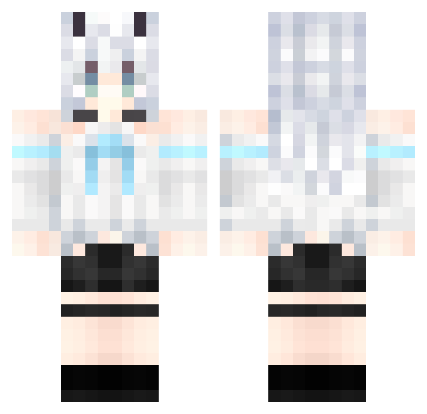 Rang Minecraft skin, front and back view