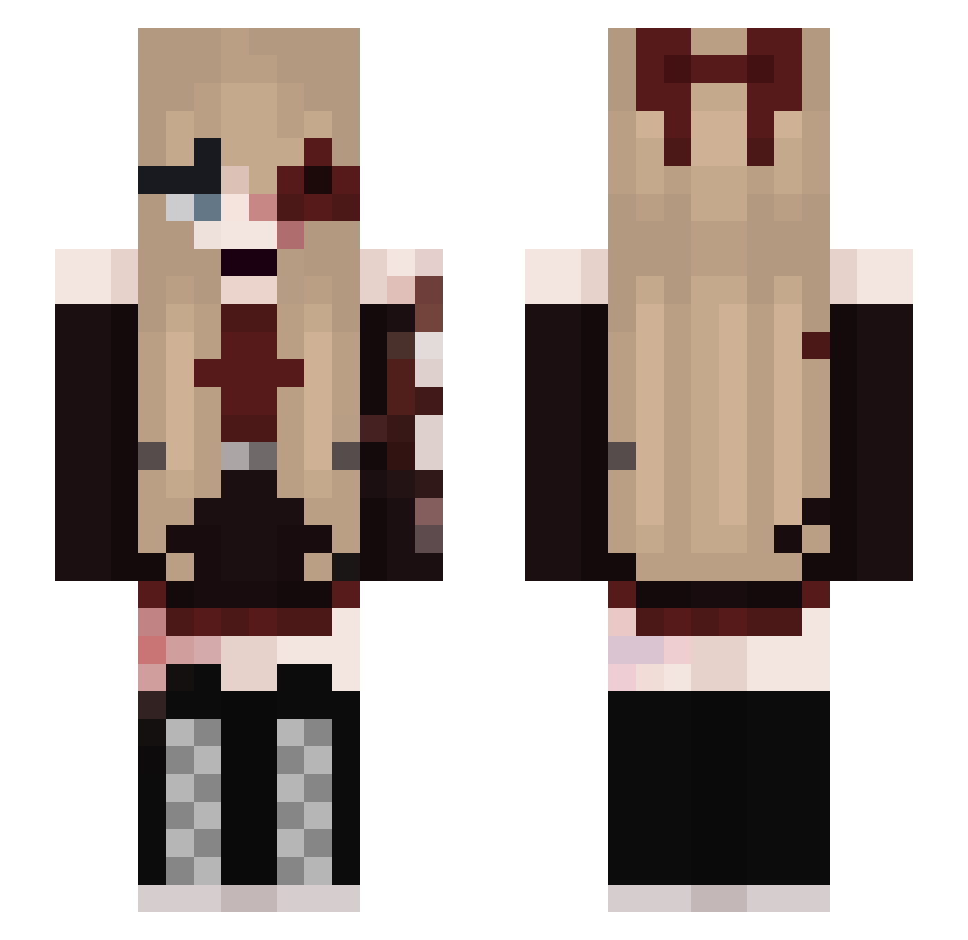 Deadlywolf1059 Minecraft skin, front and back view