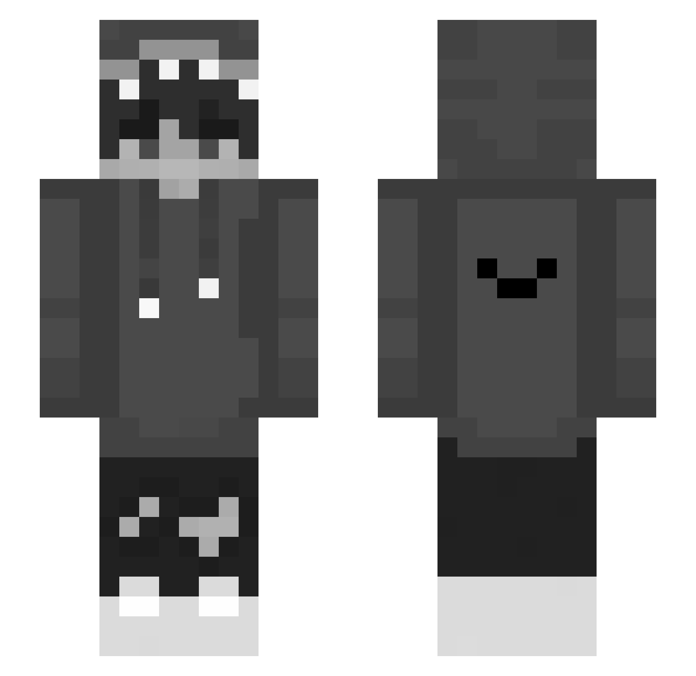 crispiYT Minecraft skin, front and back view
