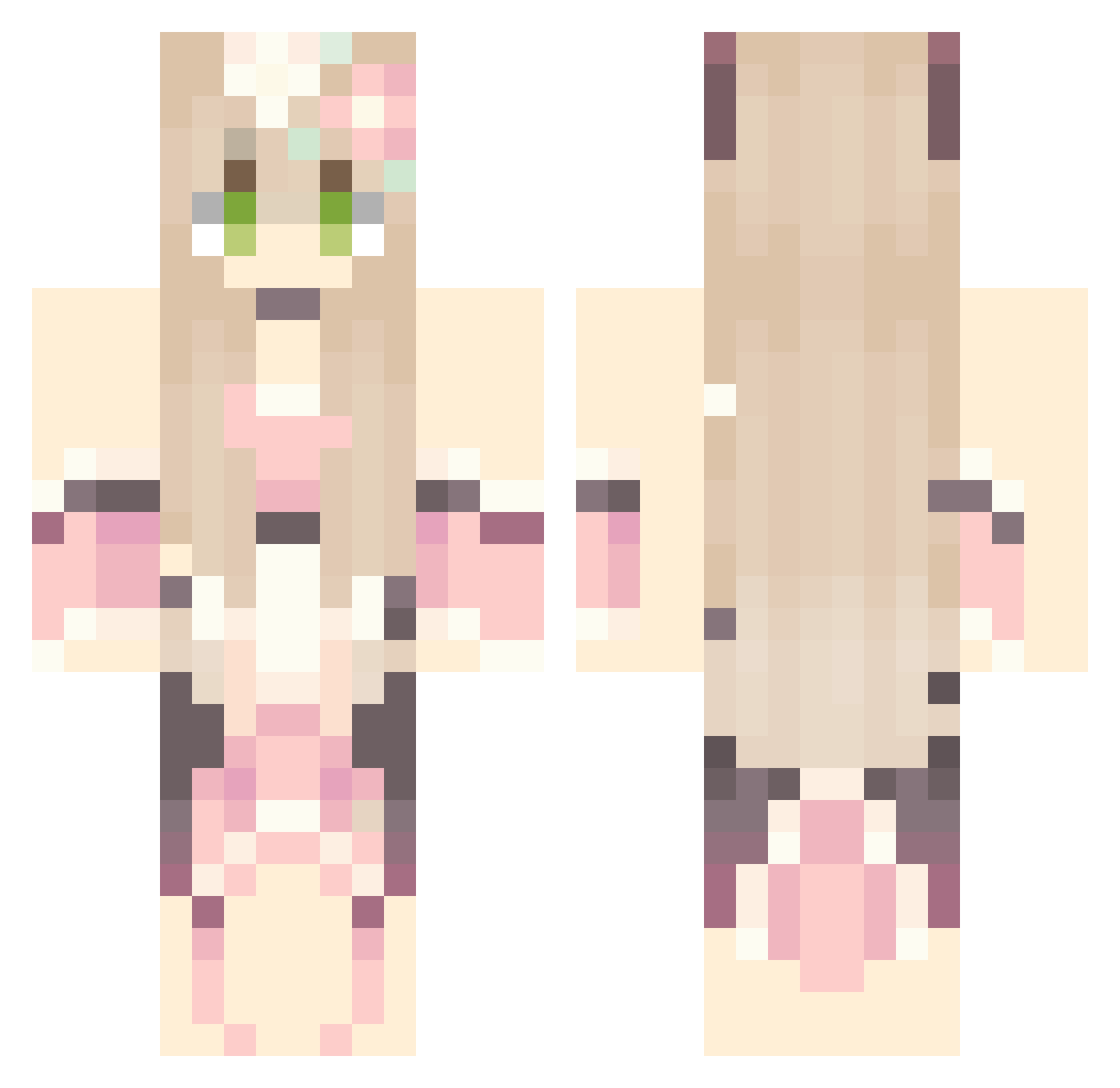 Romyezz Minecraft skin, front and back view