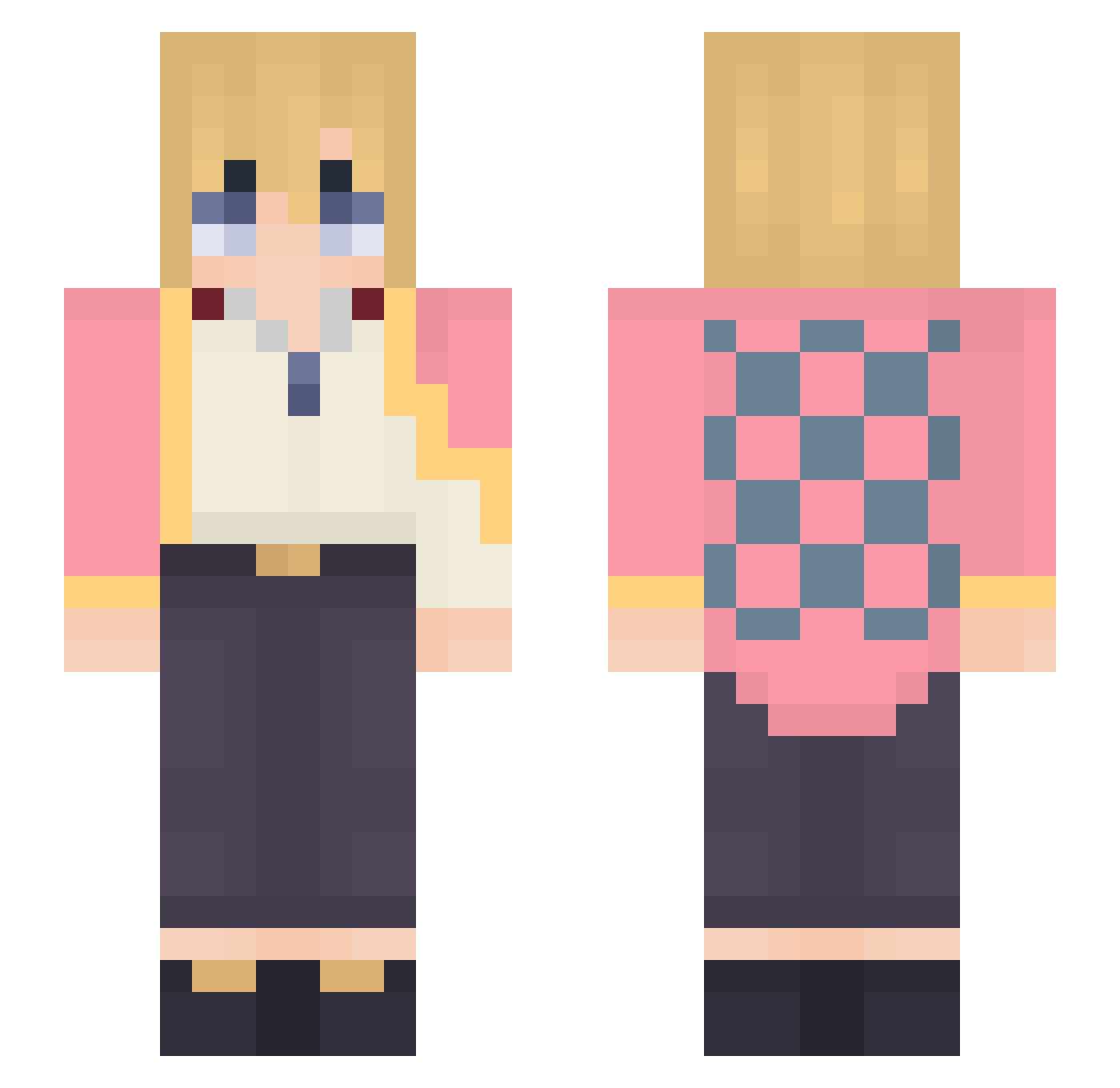 XxANONIMUSXx602 Minecraft skin, front and back view