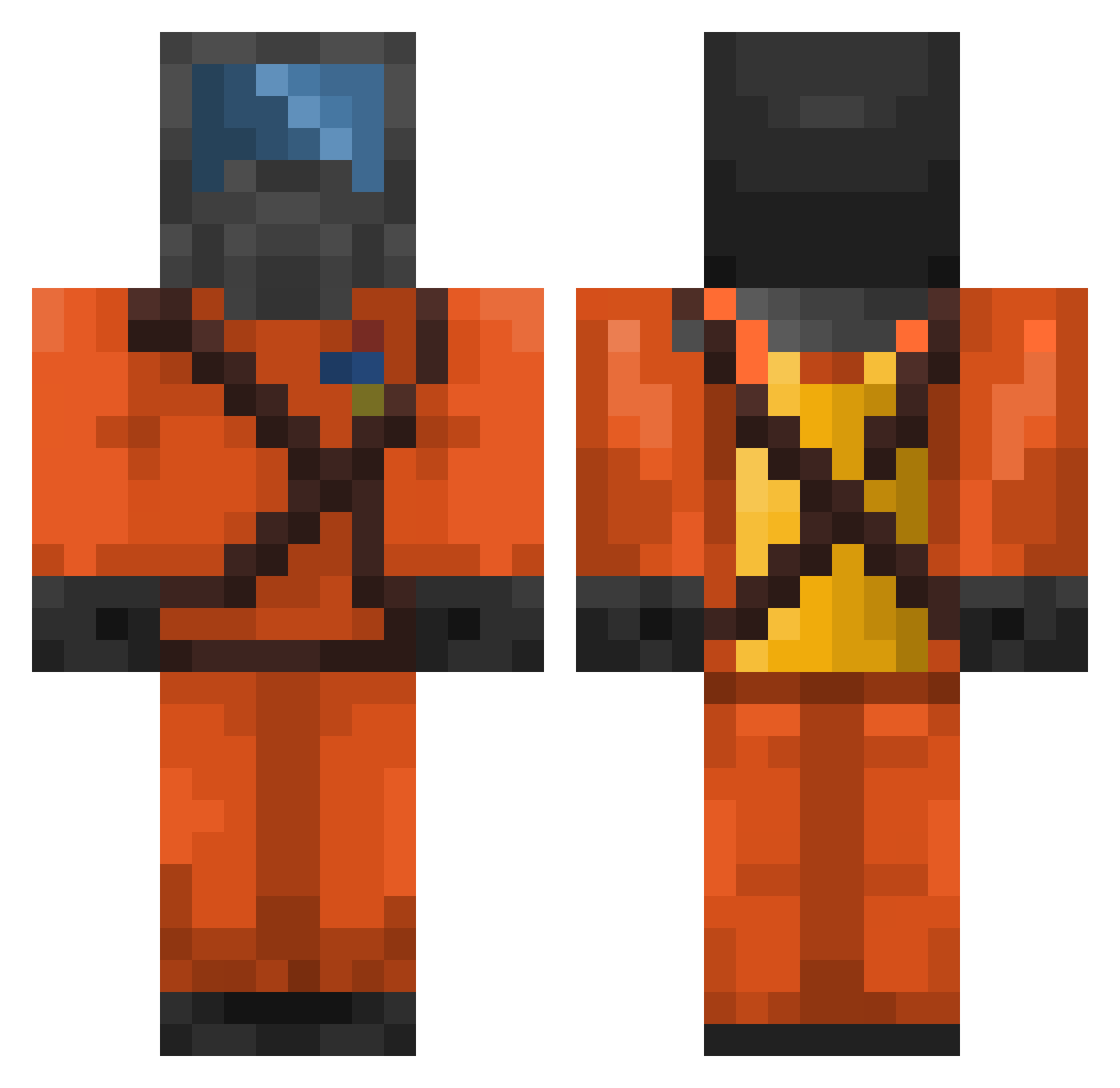 AngmarK Minecraft skin, front and back view