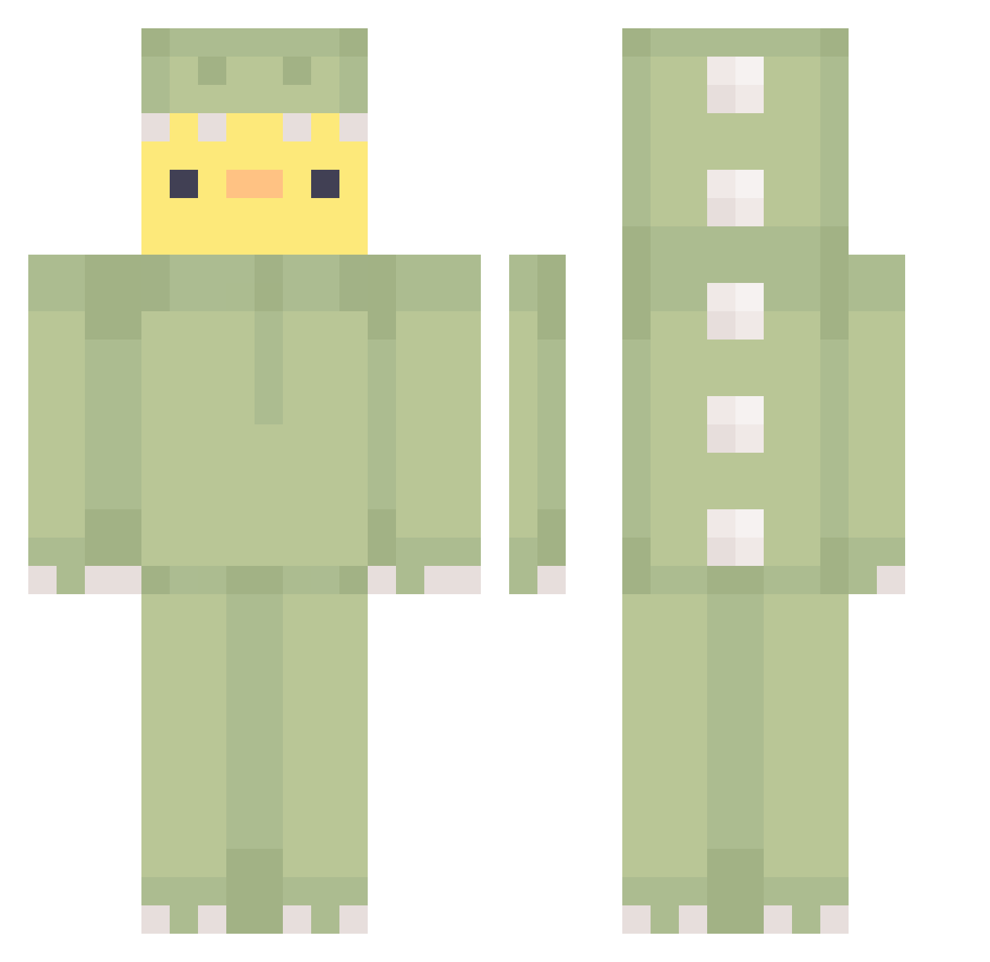 CadenOAO Minecraft skin, front and back view