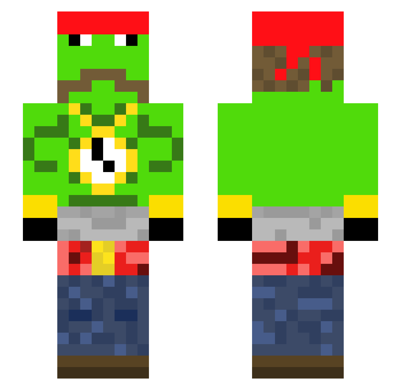 Bacillen Minecraft skin, front and back view