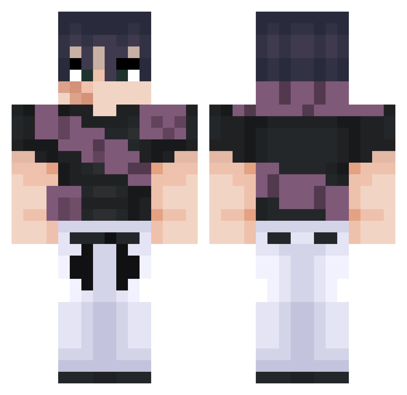 QuickVolcano643 Minecraft skin, front and back view