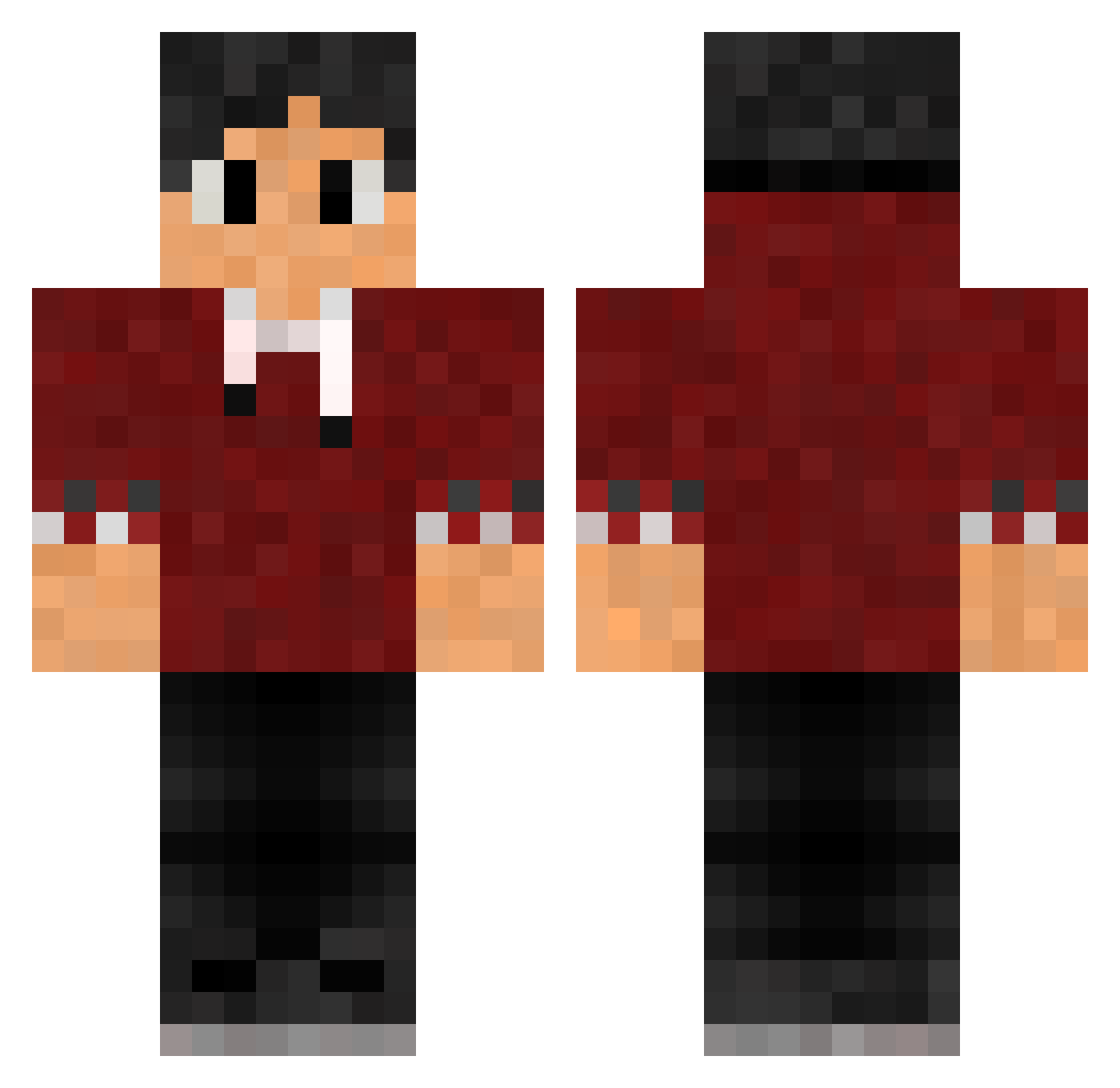 ZeMinishCap Minecraft skin, front and back view