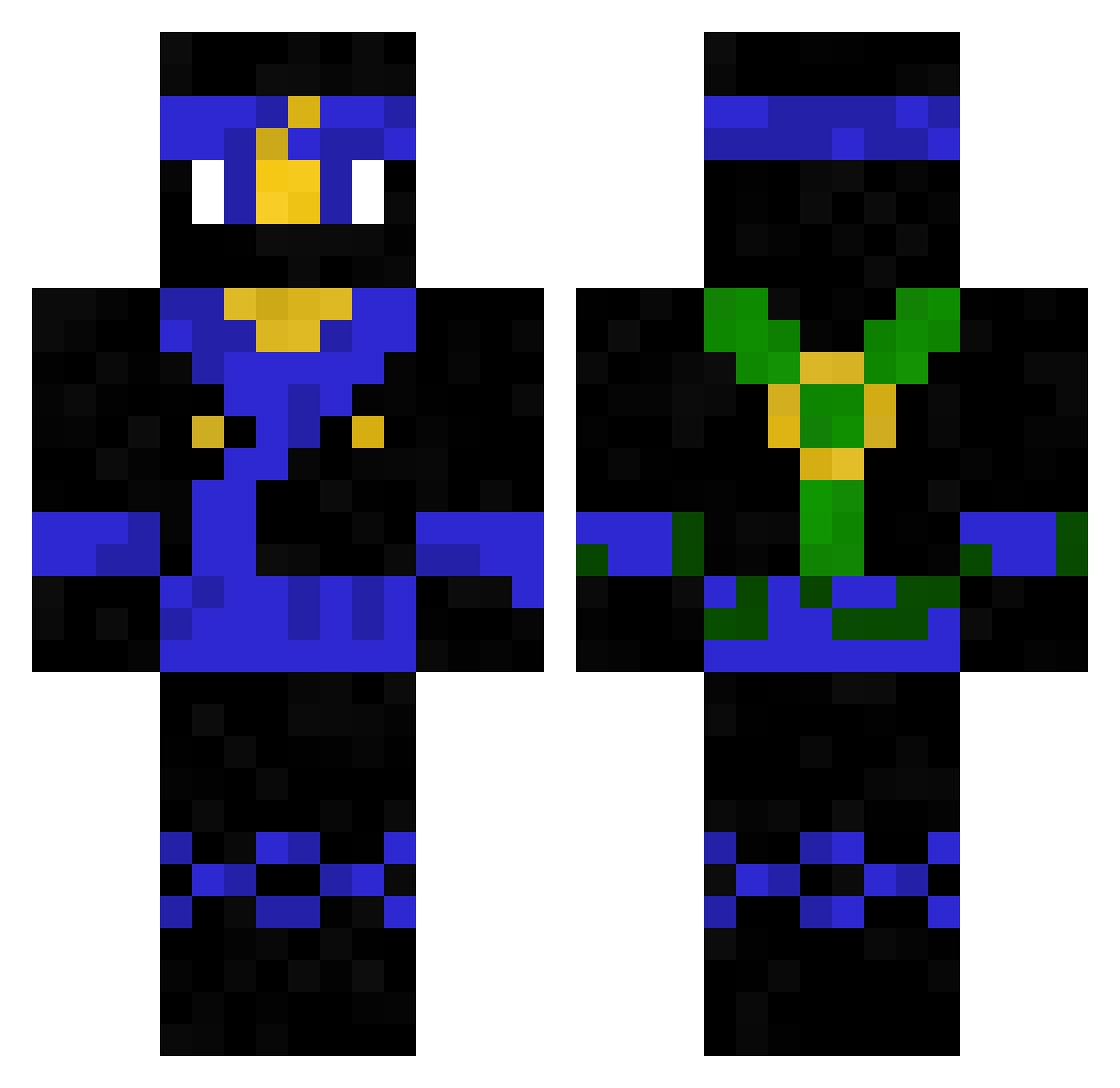 Manucm Minecraft skin, front and back view
