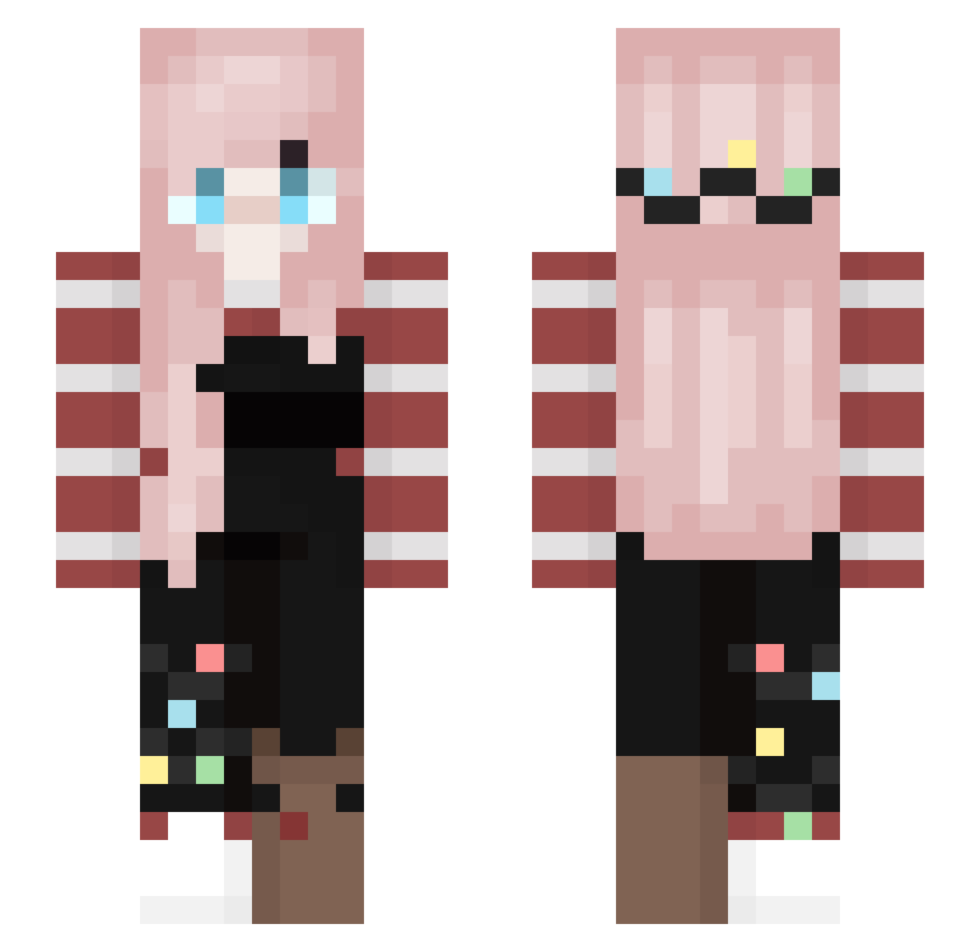 tutuinho Minecraft skin, front and back view