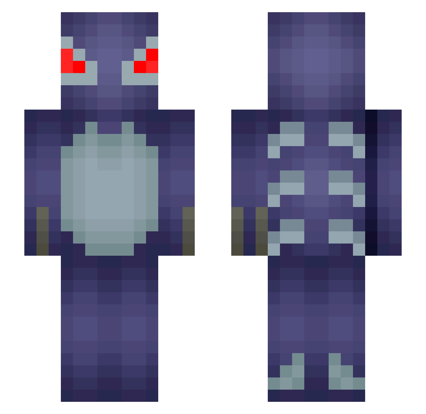 Itemii Minecraft skin, front and back view