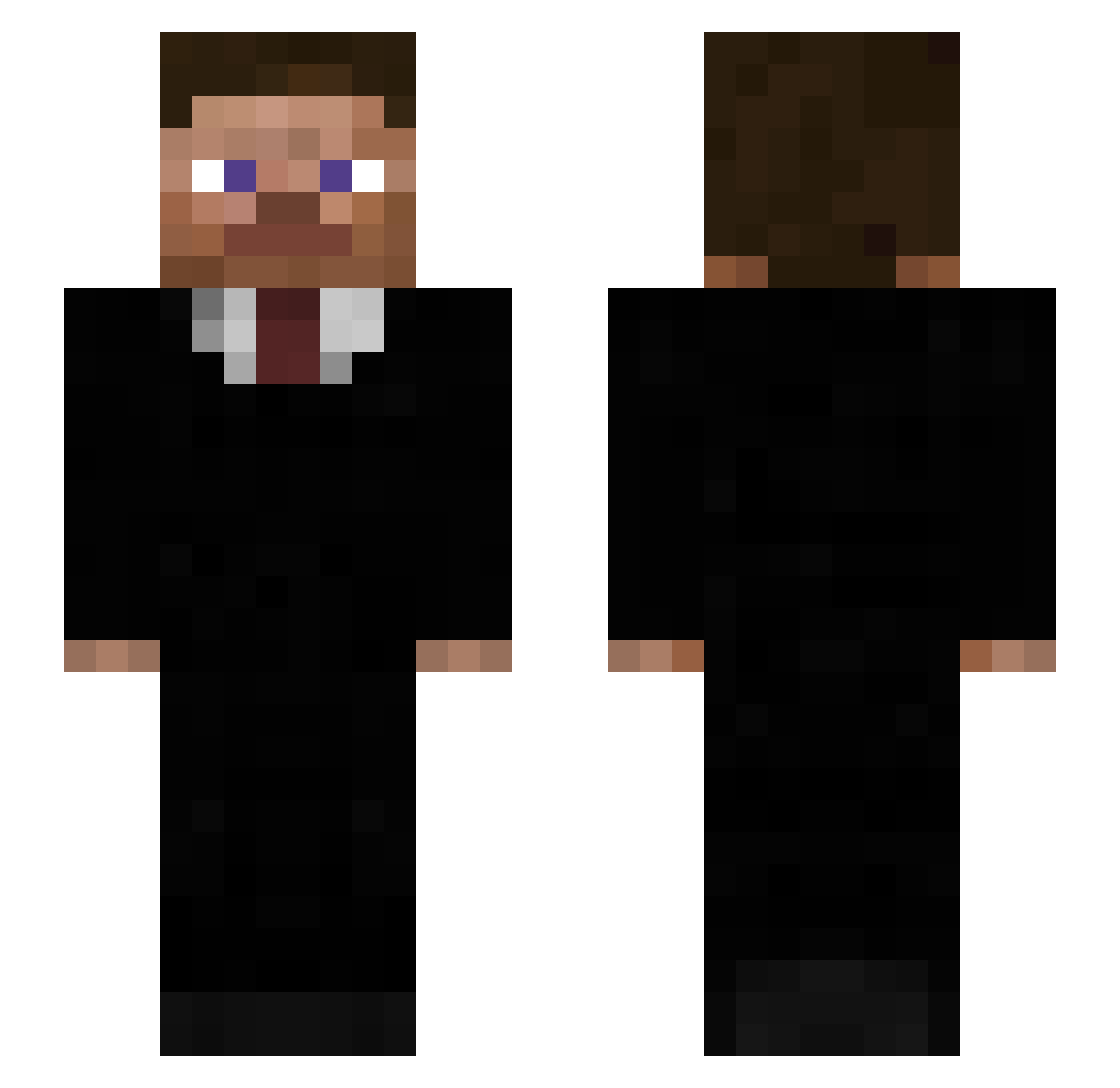 Vortex399 Minecraft skin, front and back view