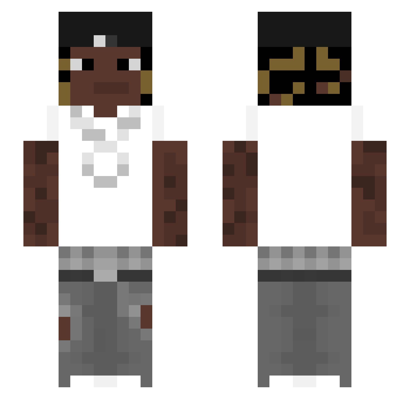 B00Mx3 Minecraft skin, front and back view